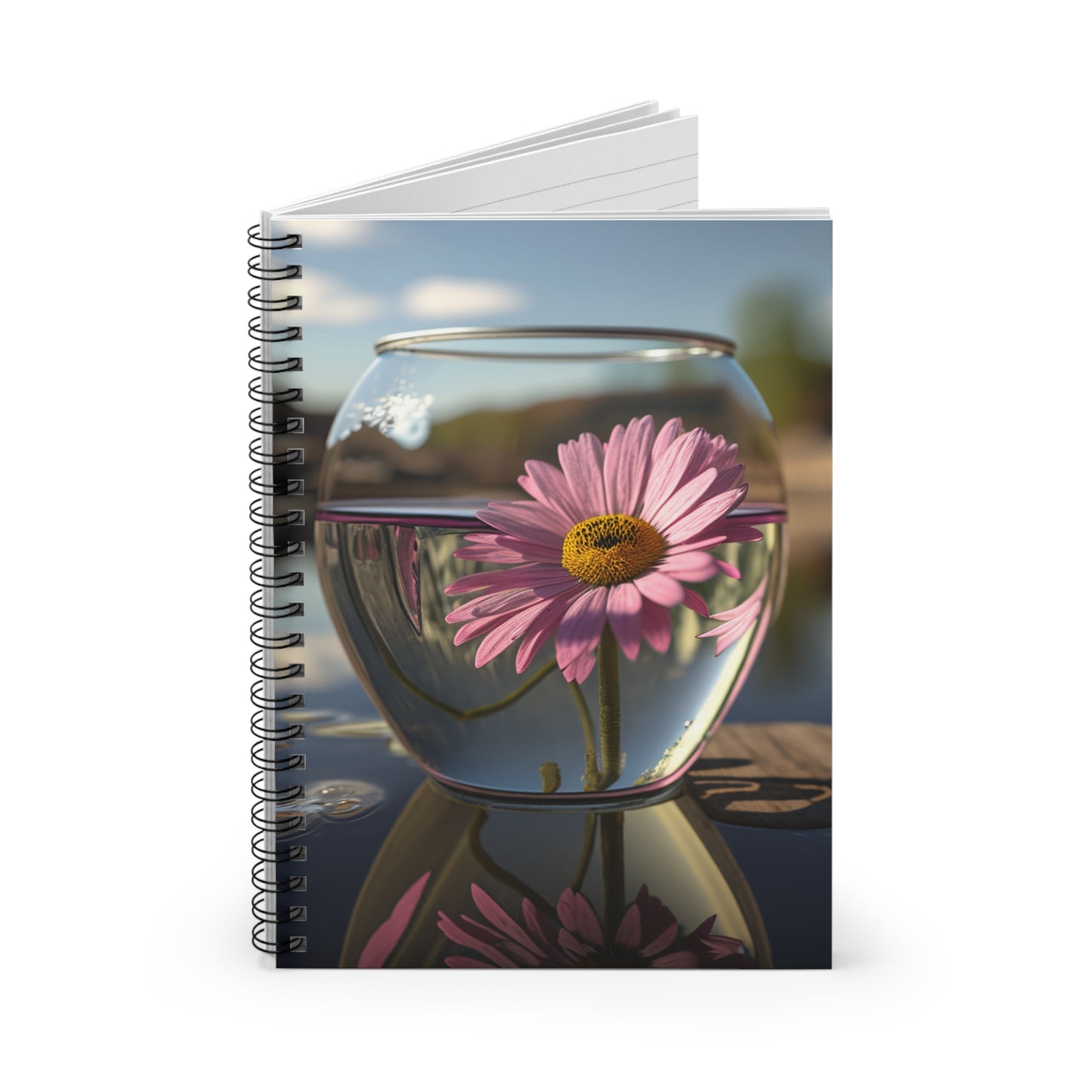 Spiral Notebook - Ruled Line Daisy in a vase 1