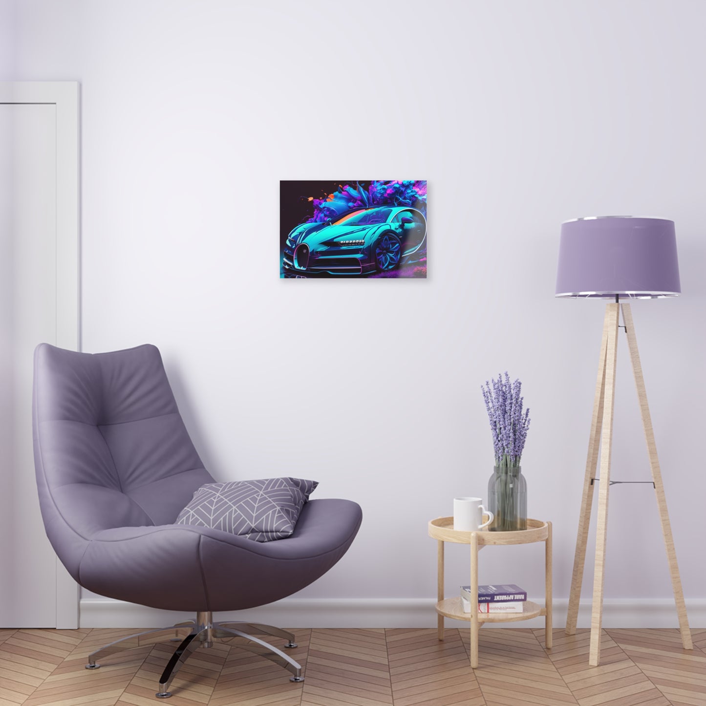 Acrylic Prints Bugatti Neon Chiron 3