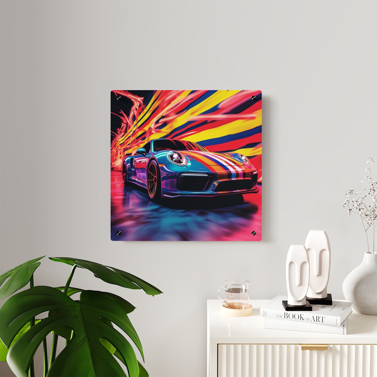 Acrylic Wall Art Panels Macro American Flag Porsche 2