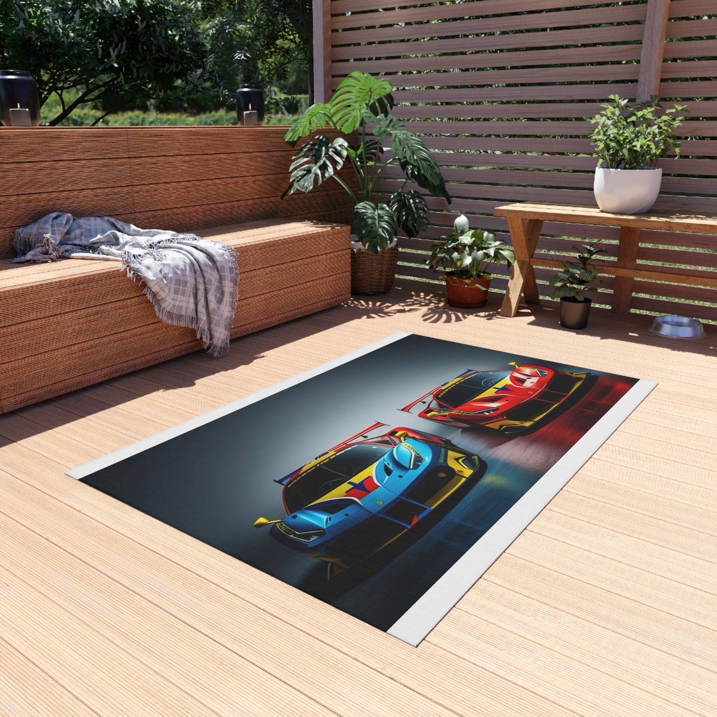 Outdoor Rug  Ferrari Red Blue 2