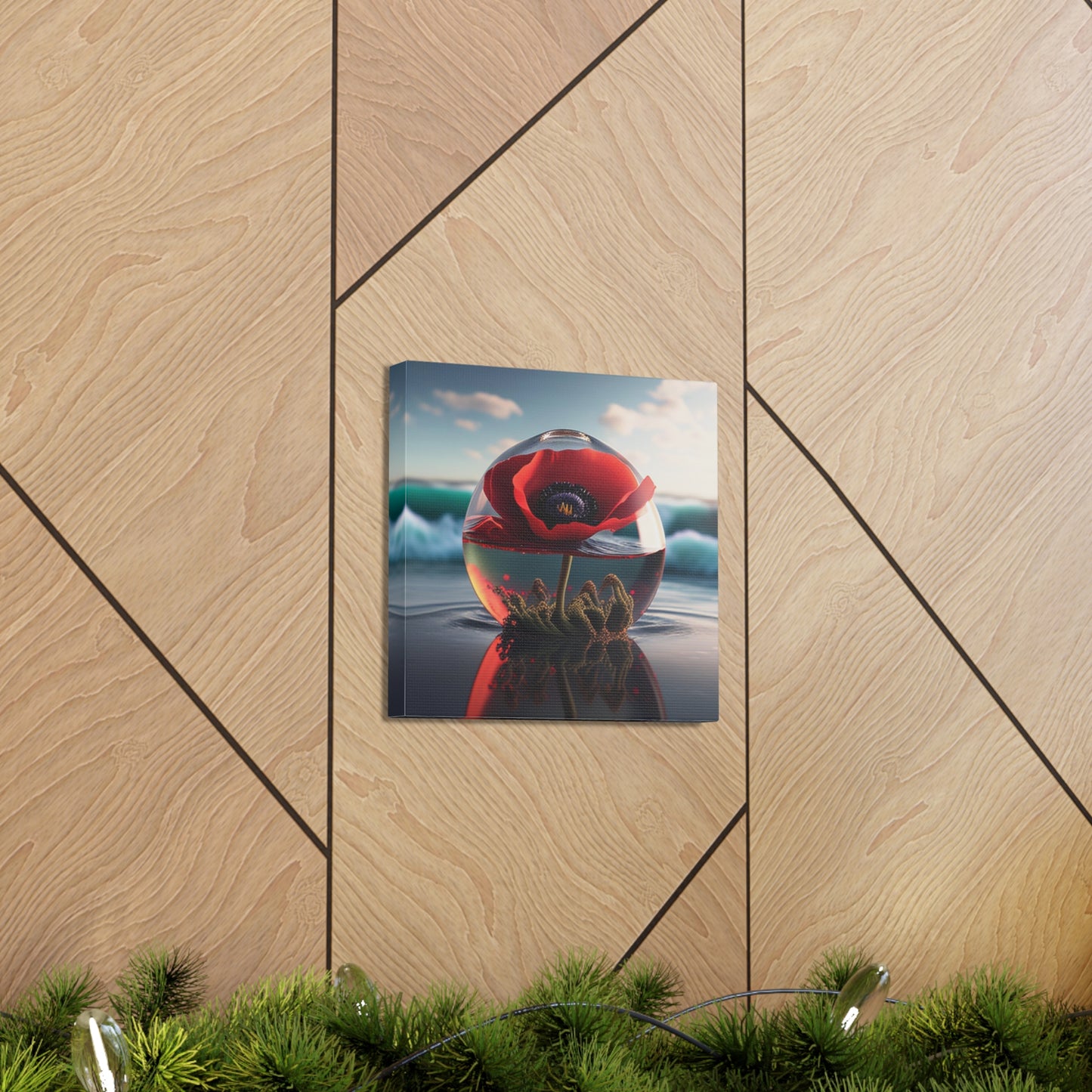 Canvas Gallery Wraps Red Anemone in a Vase 4