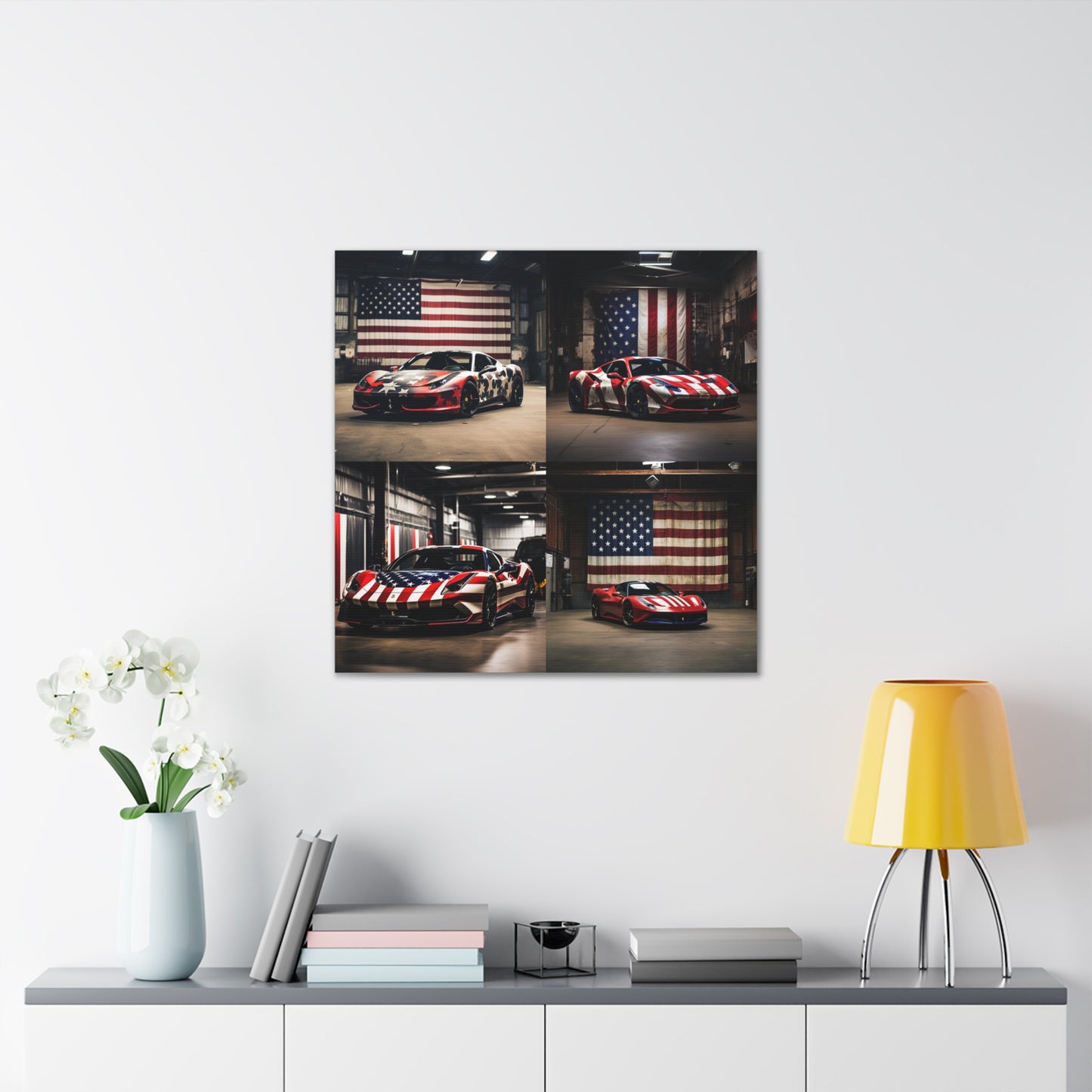 Canvas Gallery Wraps American Flag Farrari 5