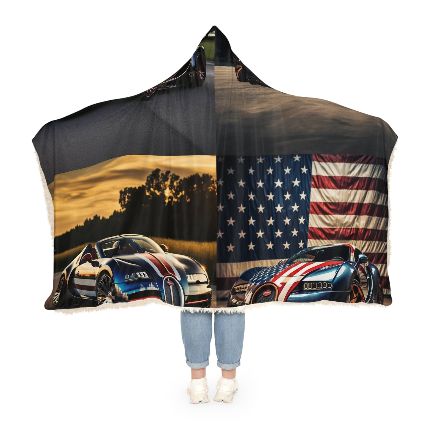 Snuggle Hooded Blanket Bugatti Flag American 5