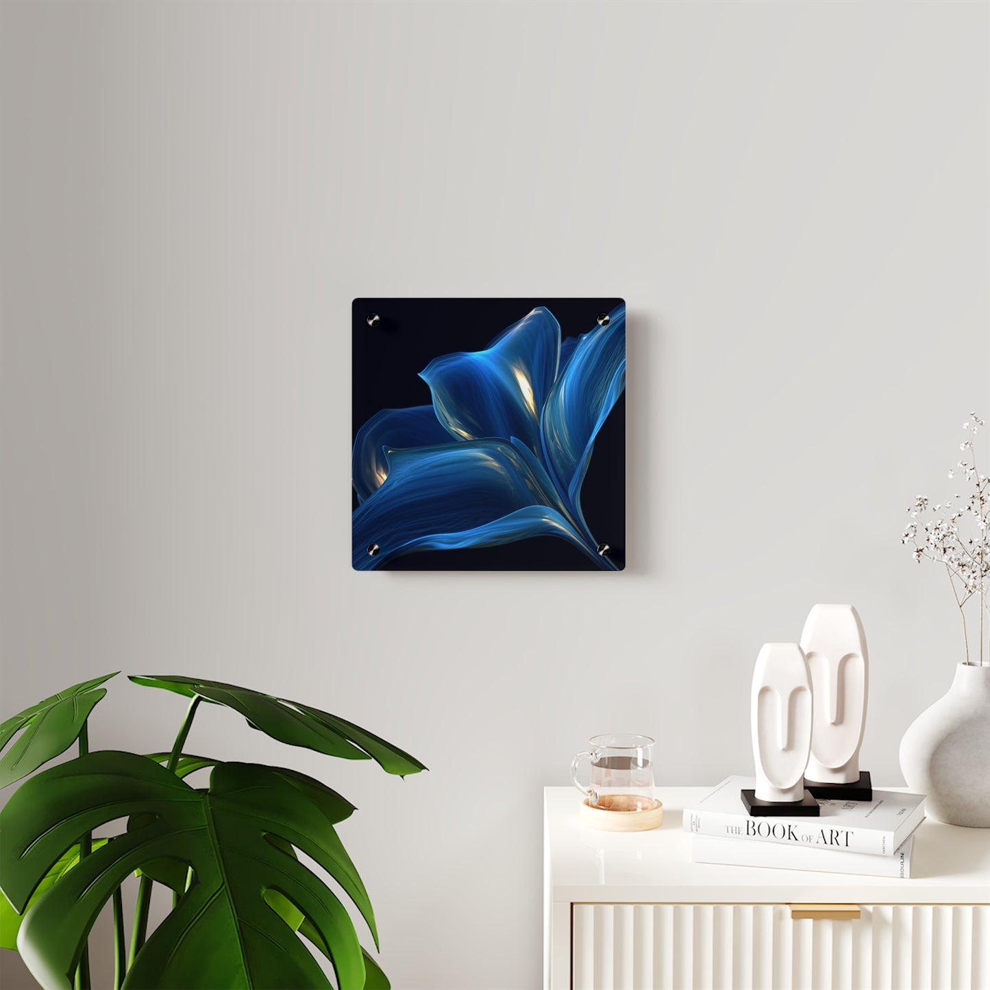 Acrylic Wall Art Panels Abstract Blue Tulip 1