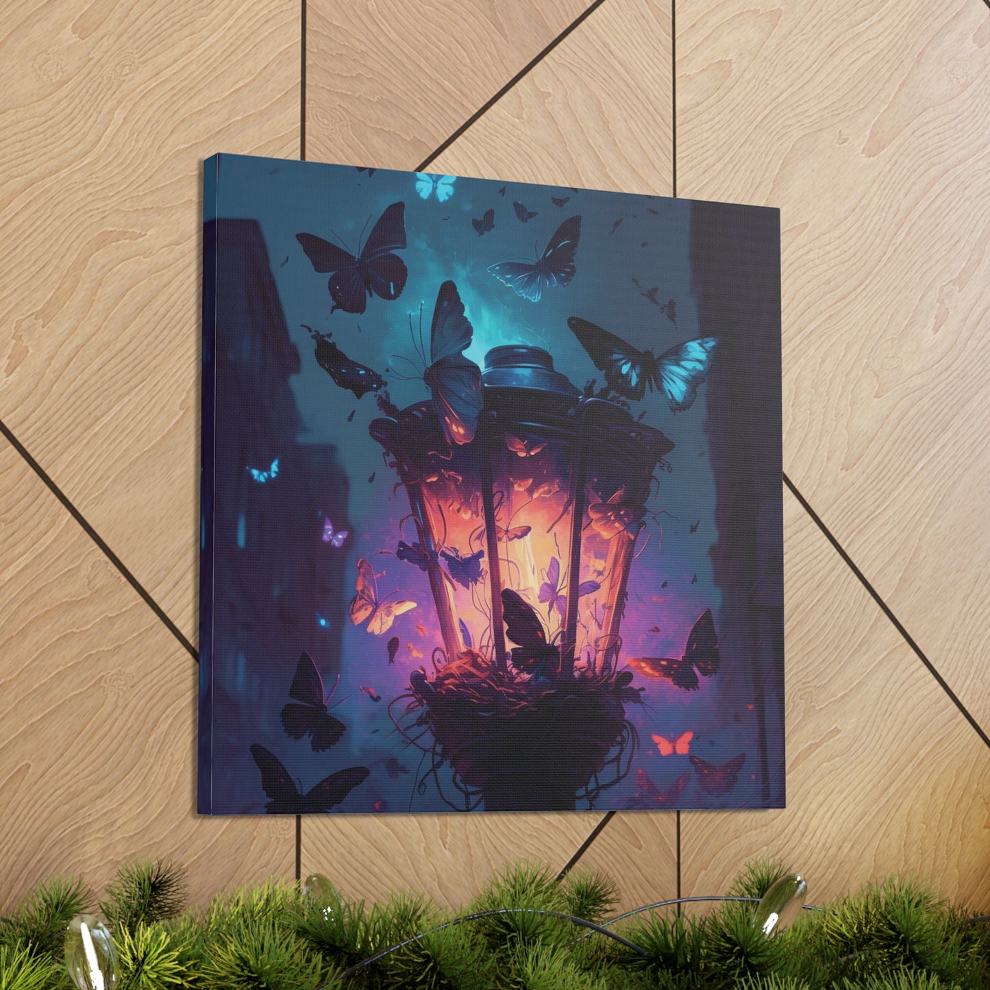 Canvas Gallery Wraps Street Light Butterfly 3