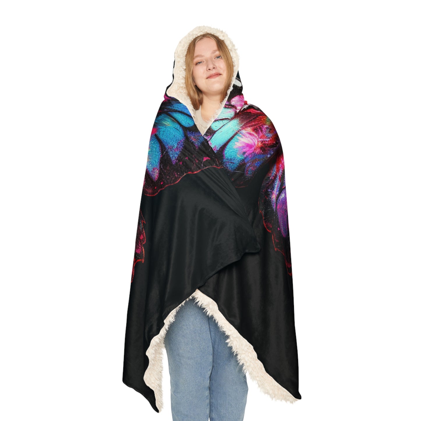 Snuggle Hooded Blanket Hyper Butterfly Real