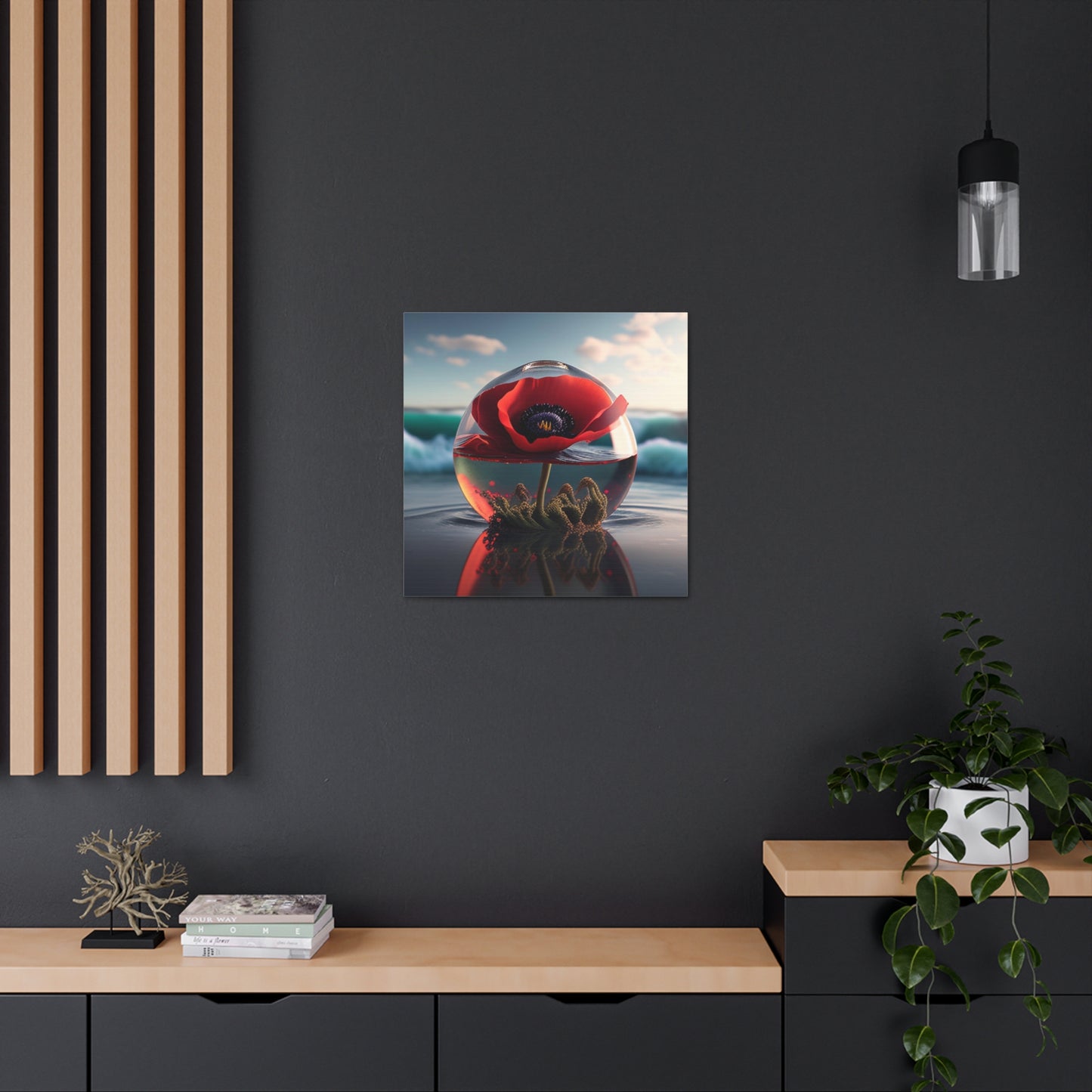 Canvas Gallery Wraps Red Anemone in a Vase 4