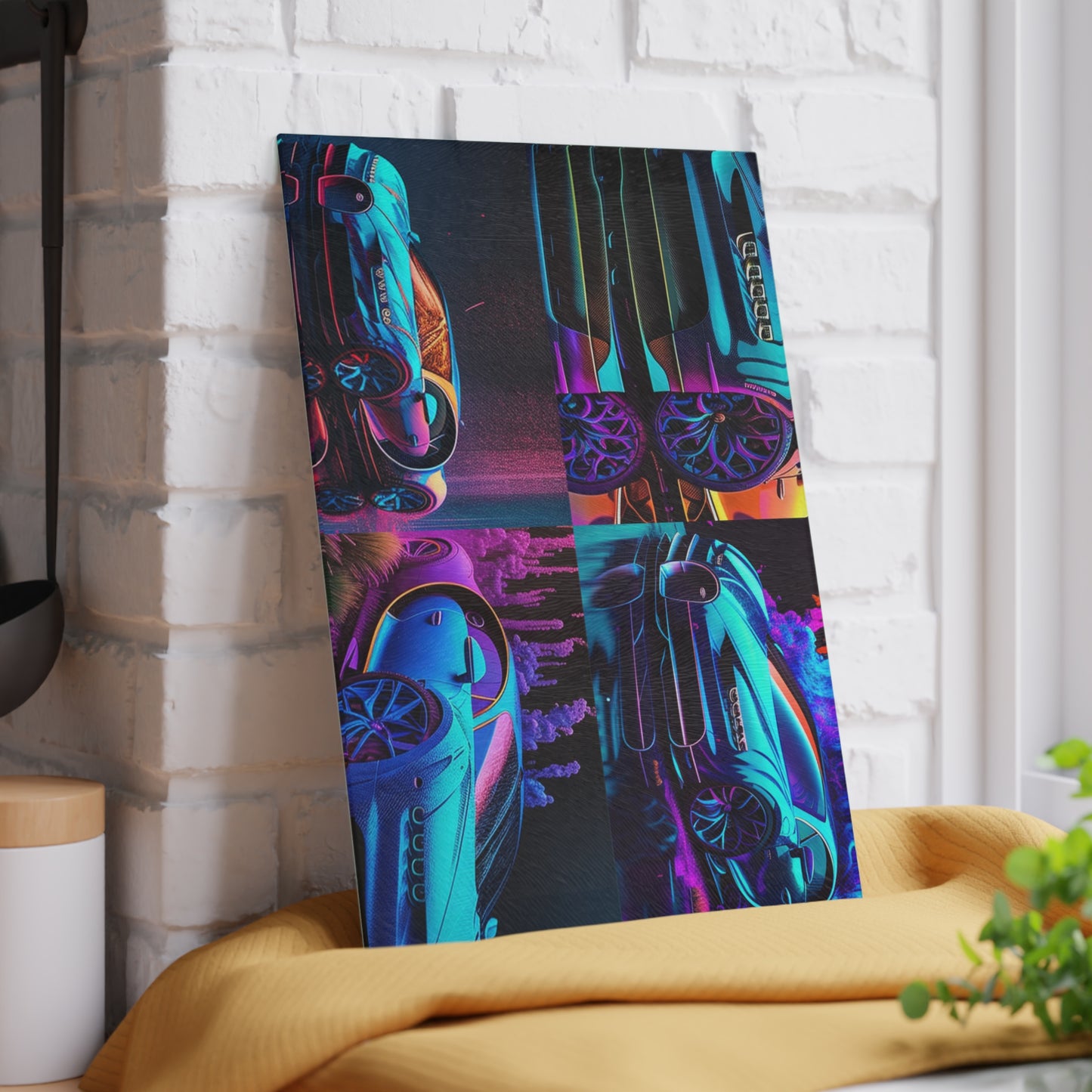 Glass Cutting Board Bugatti Neon Chiron 5