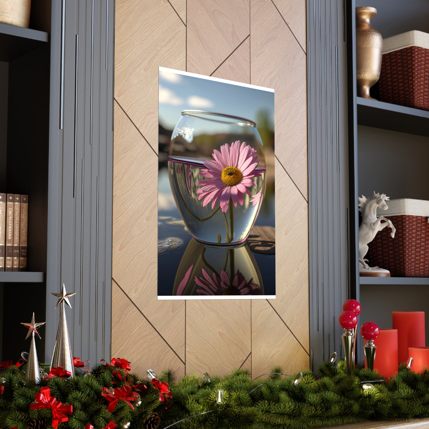 Premium Matte Vertical Posters Daisy in a vase 1