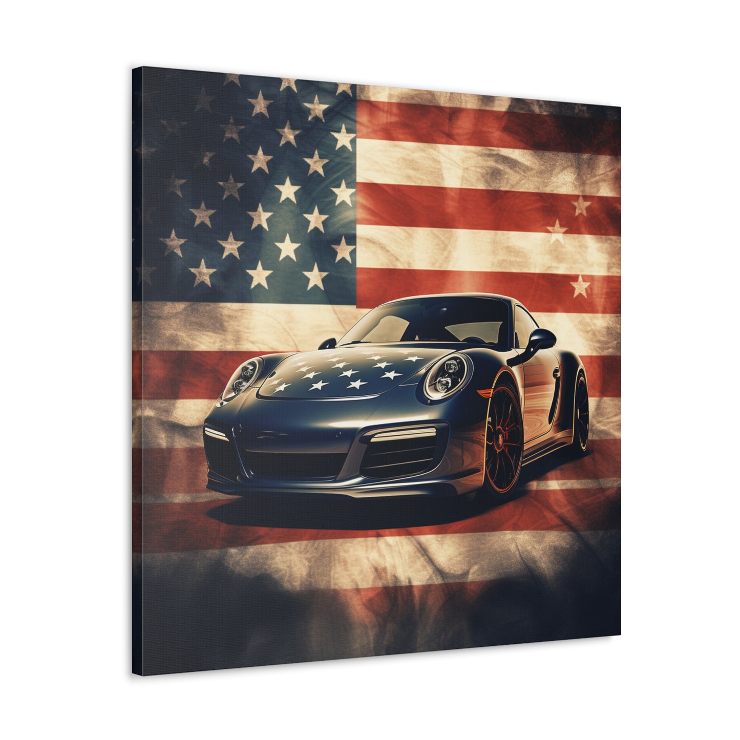 Canvas Gallery Wraps Abstract American Flag Background Porsche 3