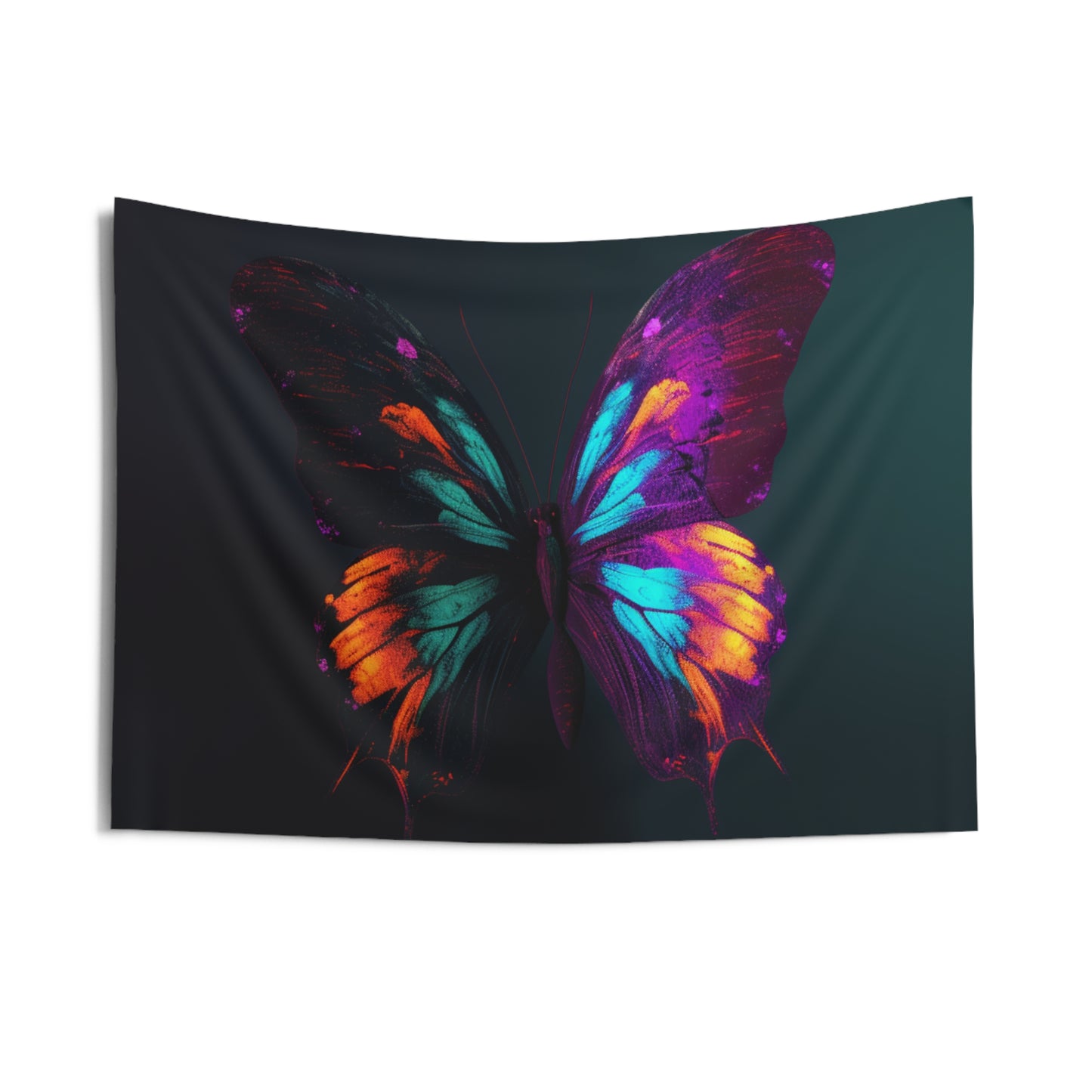 Indoor Wall Tapestries Hyper Colorful Butterfly Purple 2
