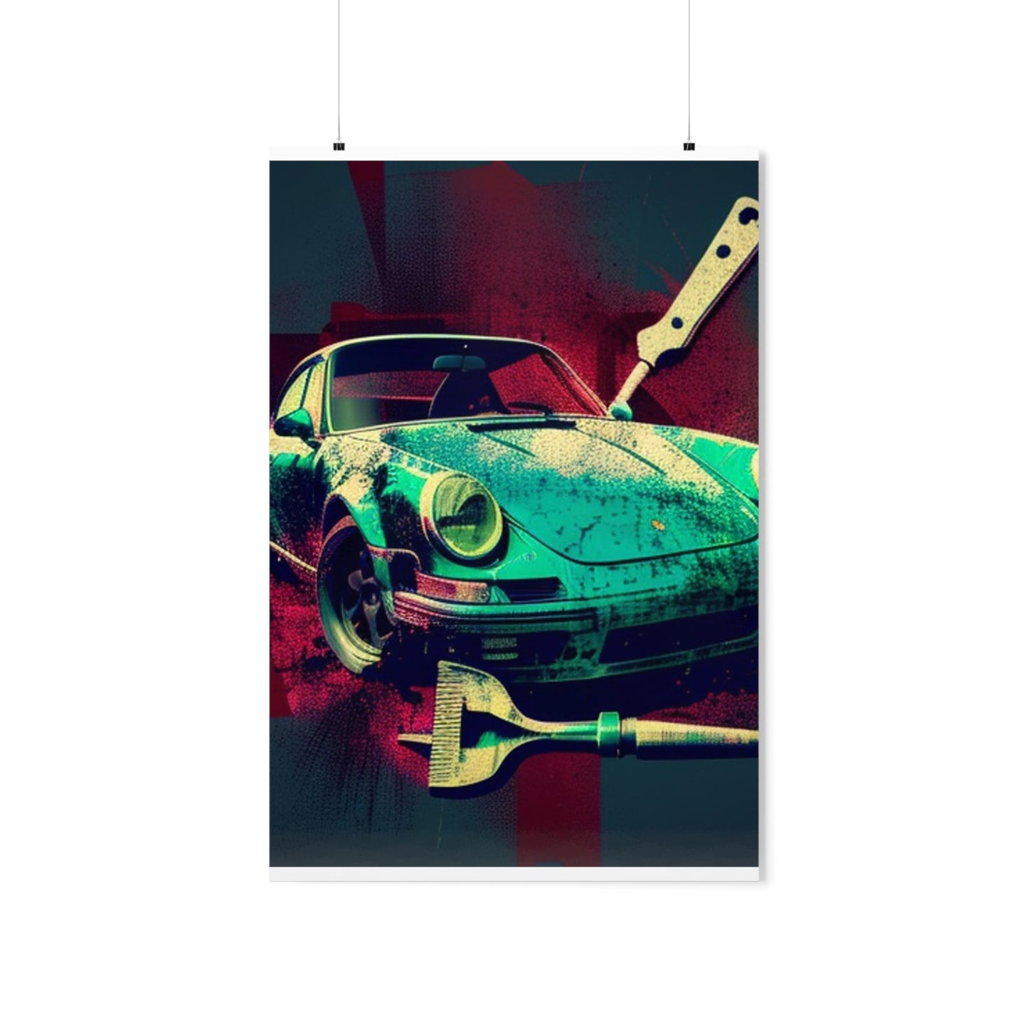 Premium Matte Vertical Posters Porsche Abstract 4