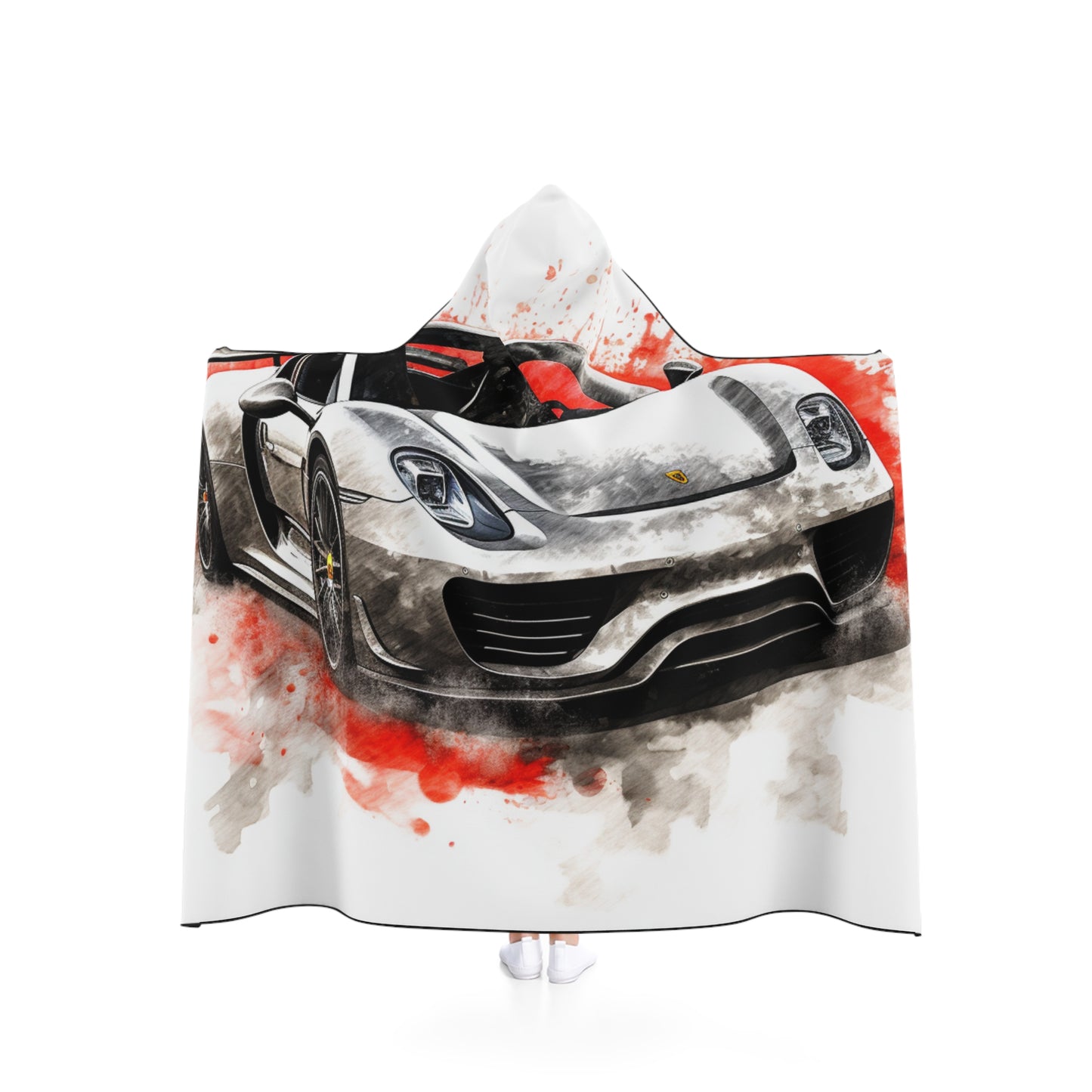 Hooded Blanket 918 Spyder white background driving fast with water splashing 4
