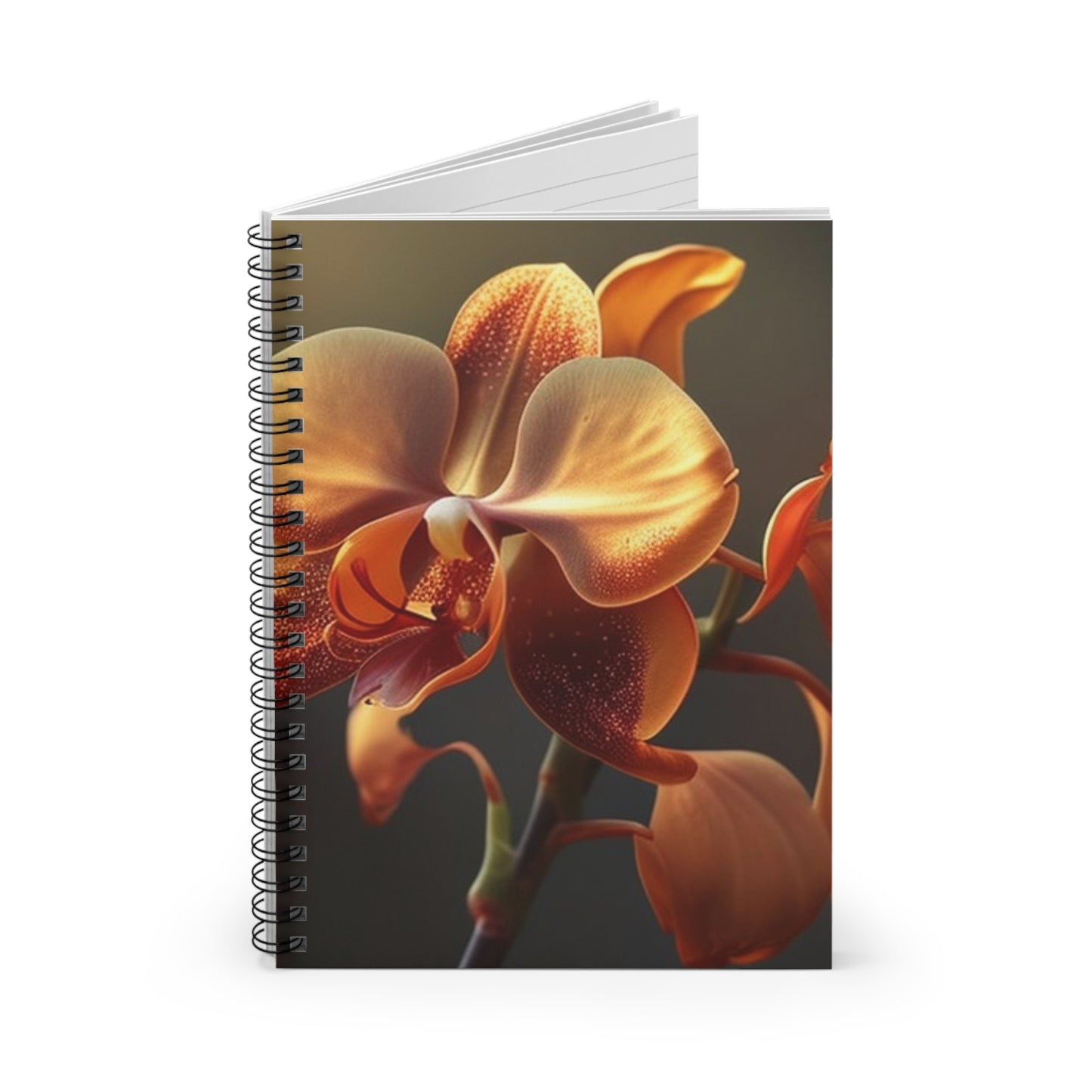 Spiral Notebook - Ruled Line Orange Orchid 1
