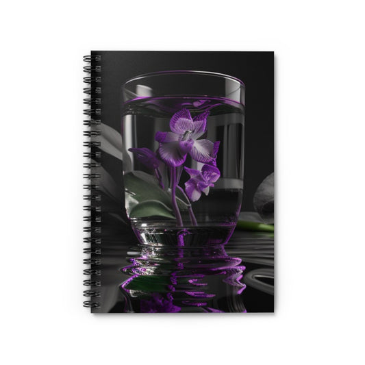 Spiral Notebook - Ruled Line Purple Orchid Glass vase 1