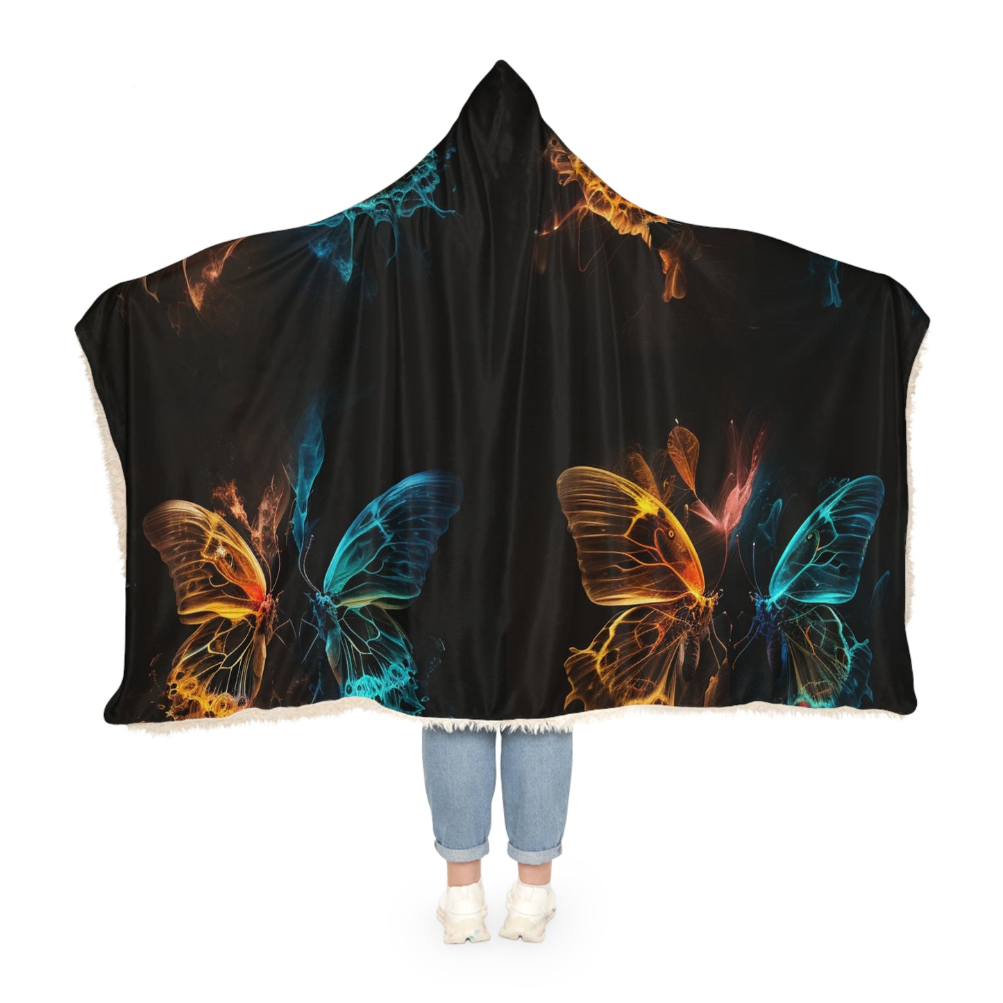 Snuggle Hooded Blanket Kiss Neon Butterfly 5