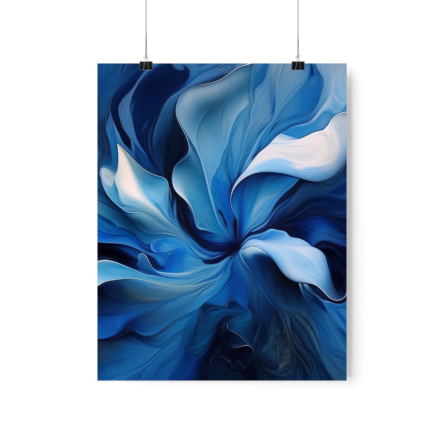 Premium Matte Vertical Posters Abstract Blue Tulip 4