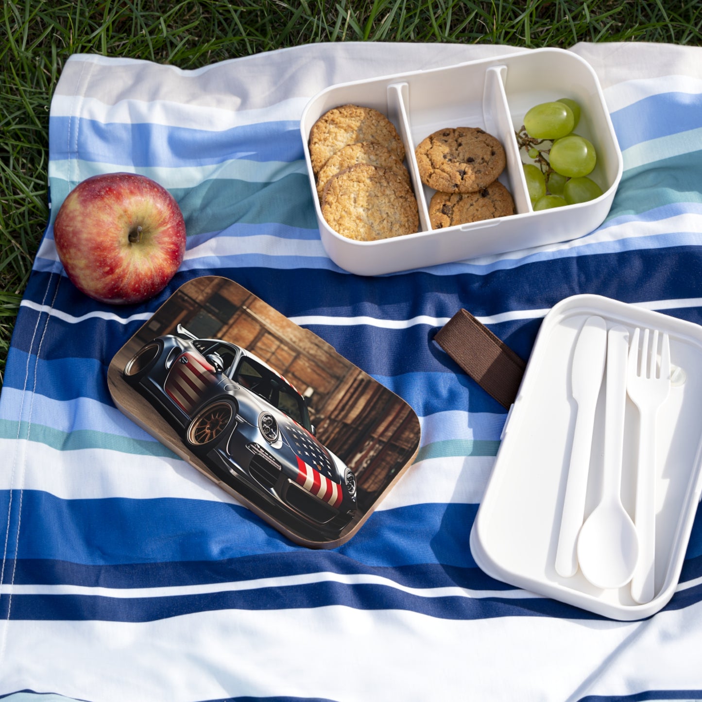 Bento Lunch Box American Flag Porsche 1