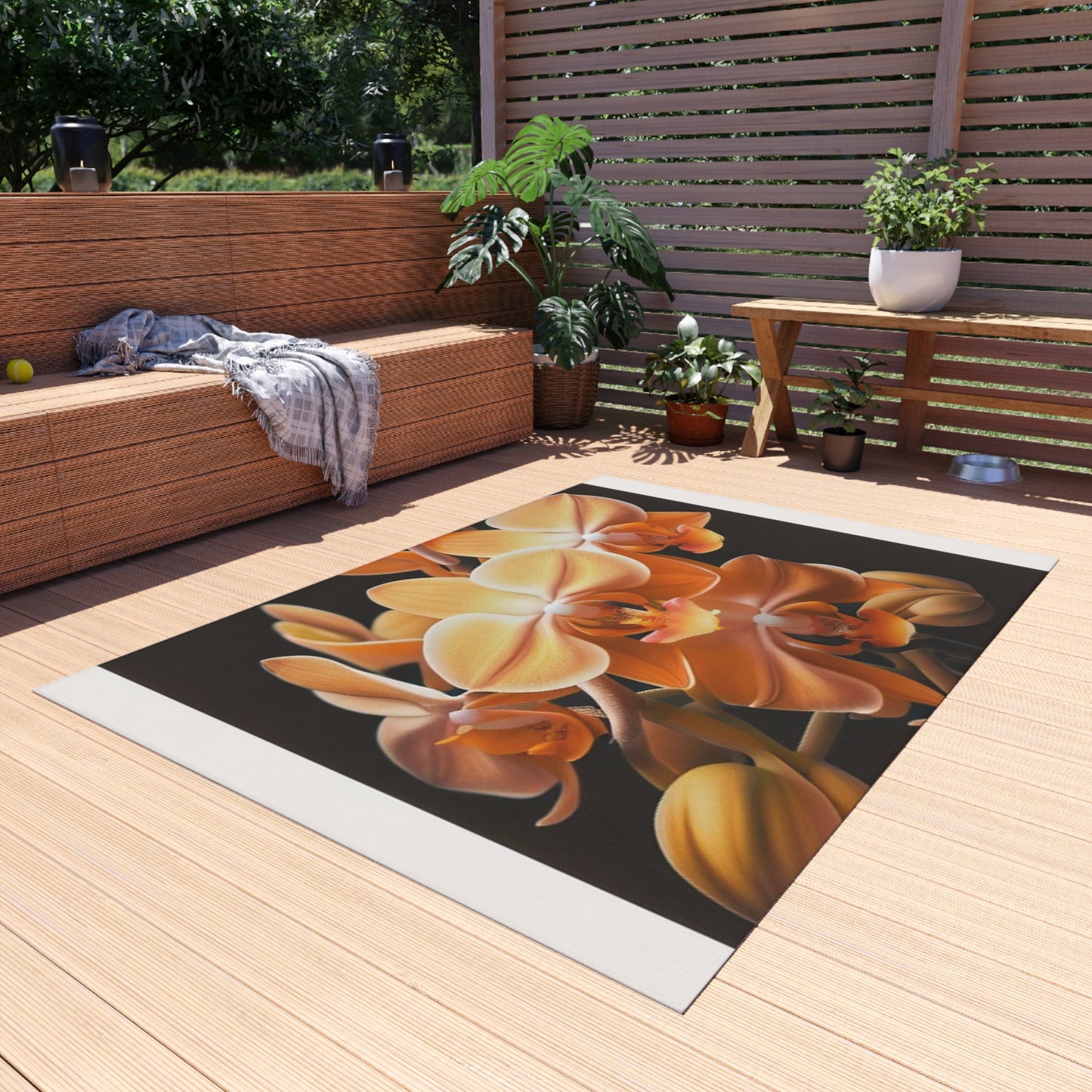 Outdoor Rug  orchid pedals 1