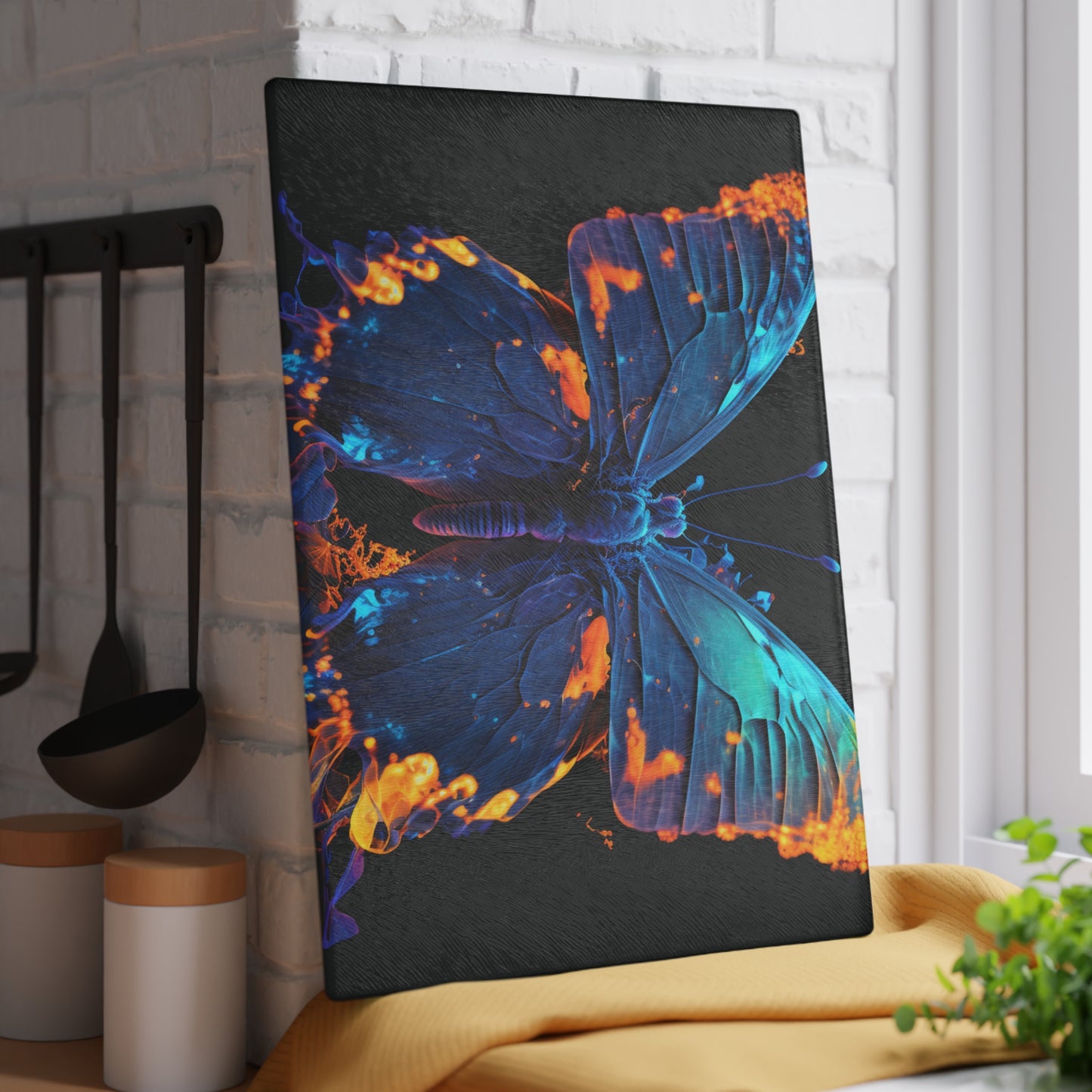 Glass Cutting Board Thermal Butterfly 3