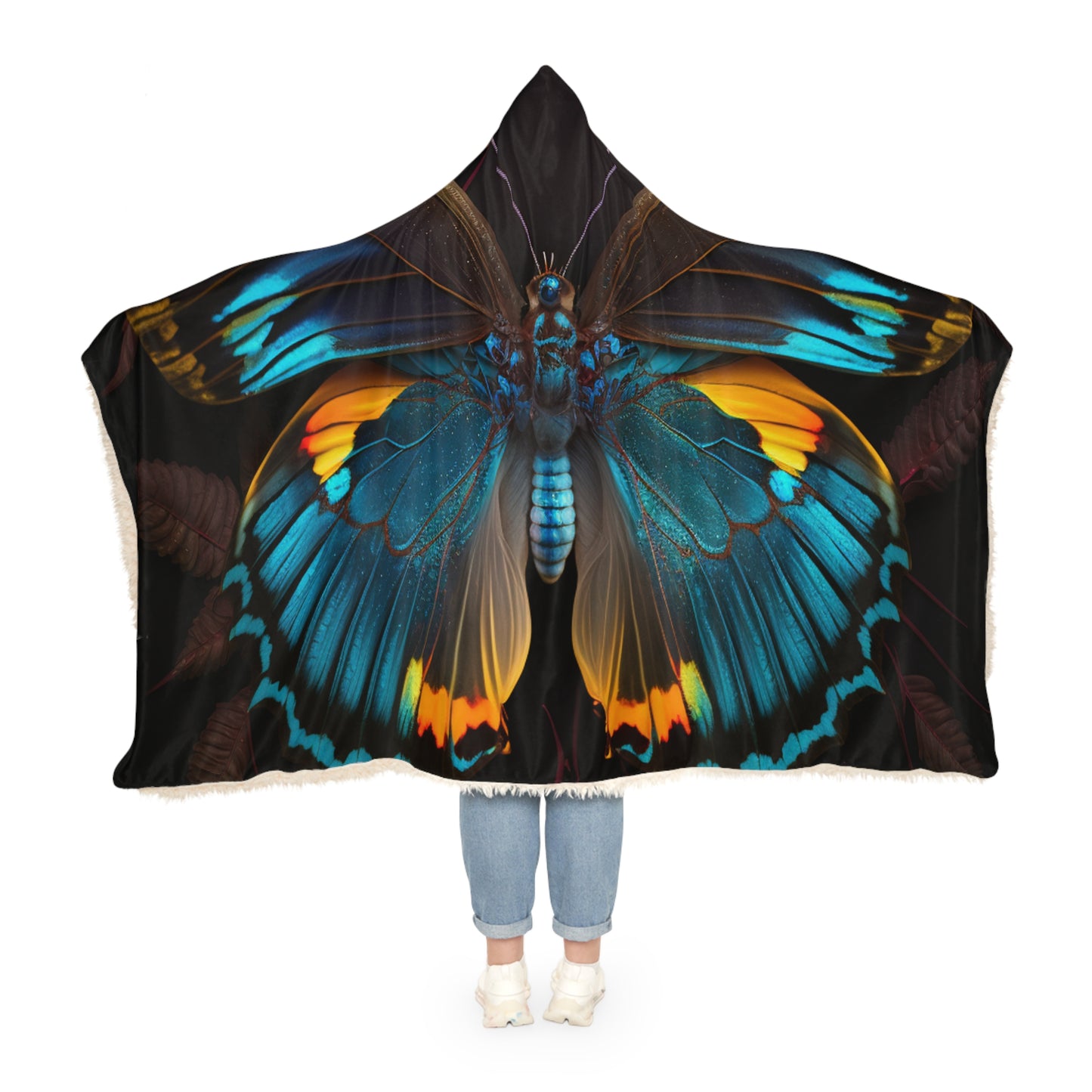 Snuggle Hooded Blanket Neon Butterfly Flair 1