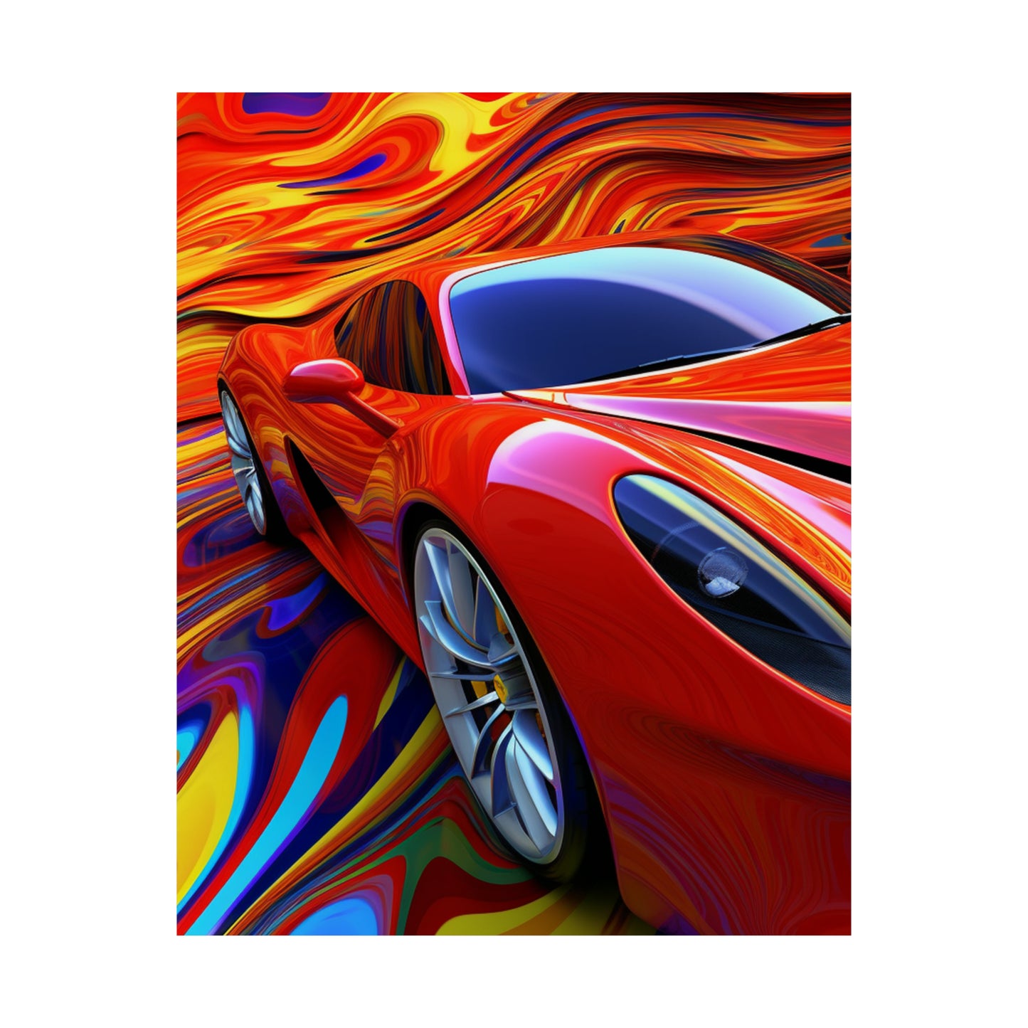 Premium Matte Vertical Posters Ferrari Water Fusion 4