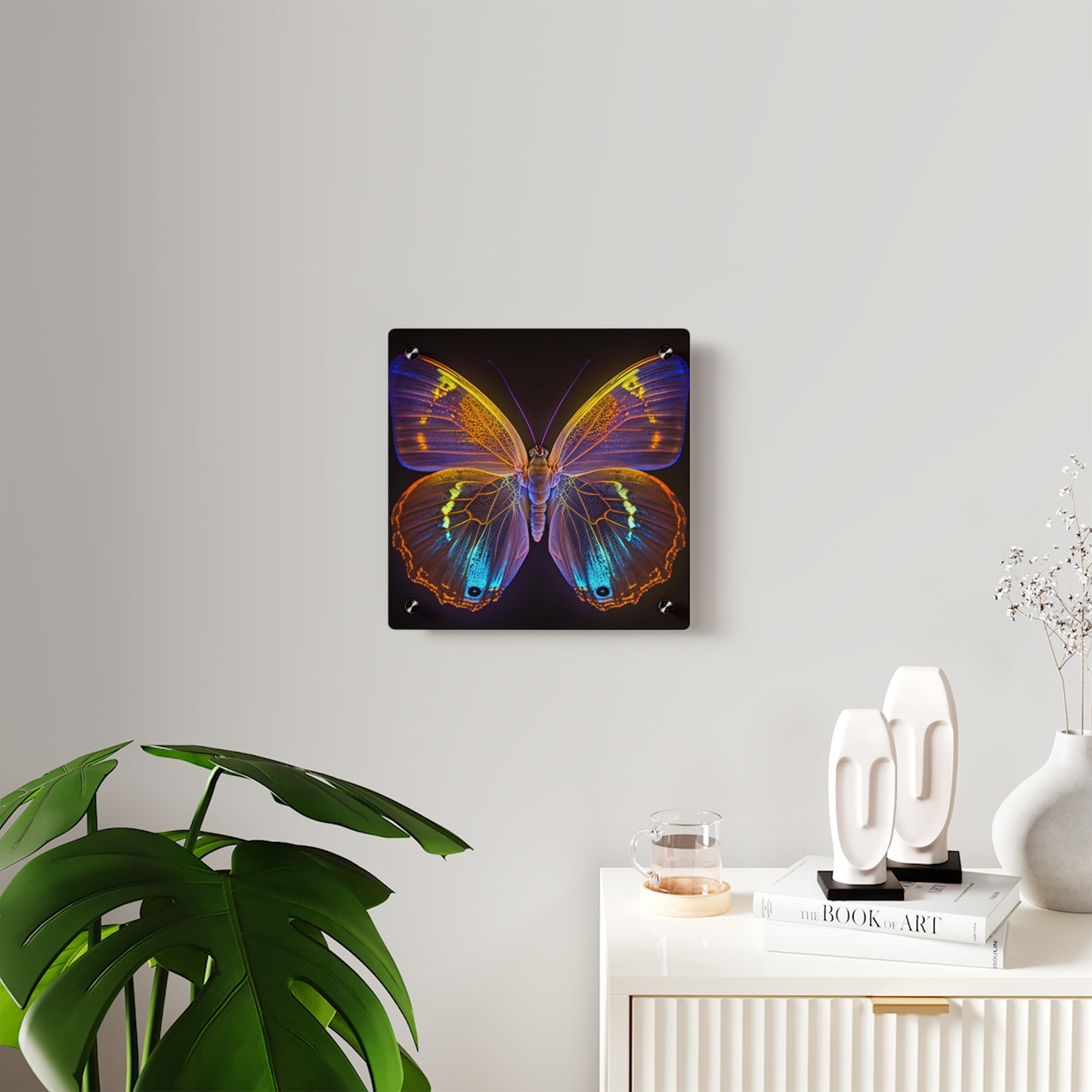 Acrylic Wall Art Panels Neon Butterfly Flair 2