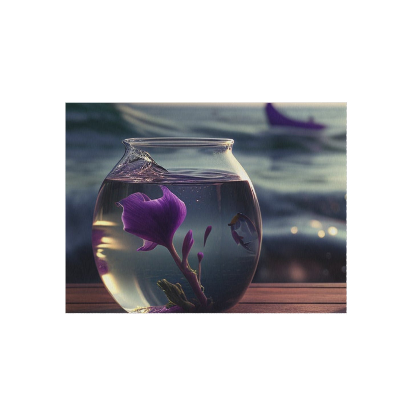 Outdoor Rug  Purple Sweet pea in a vase 1