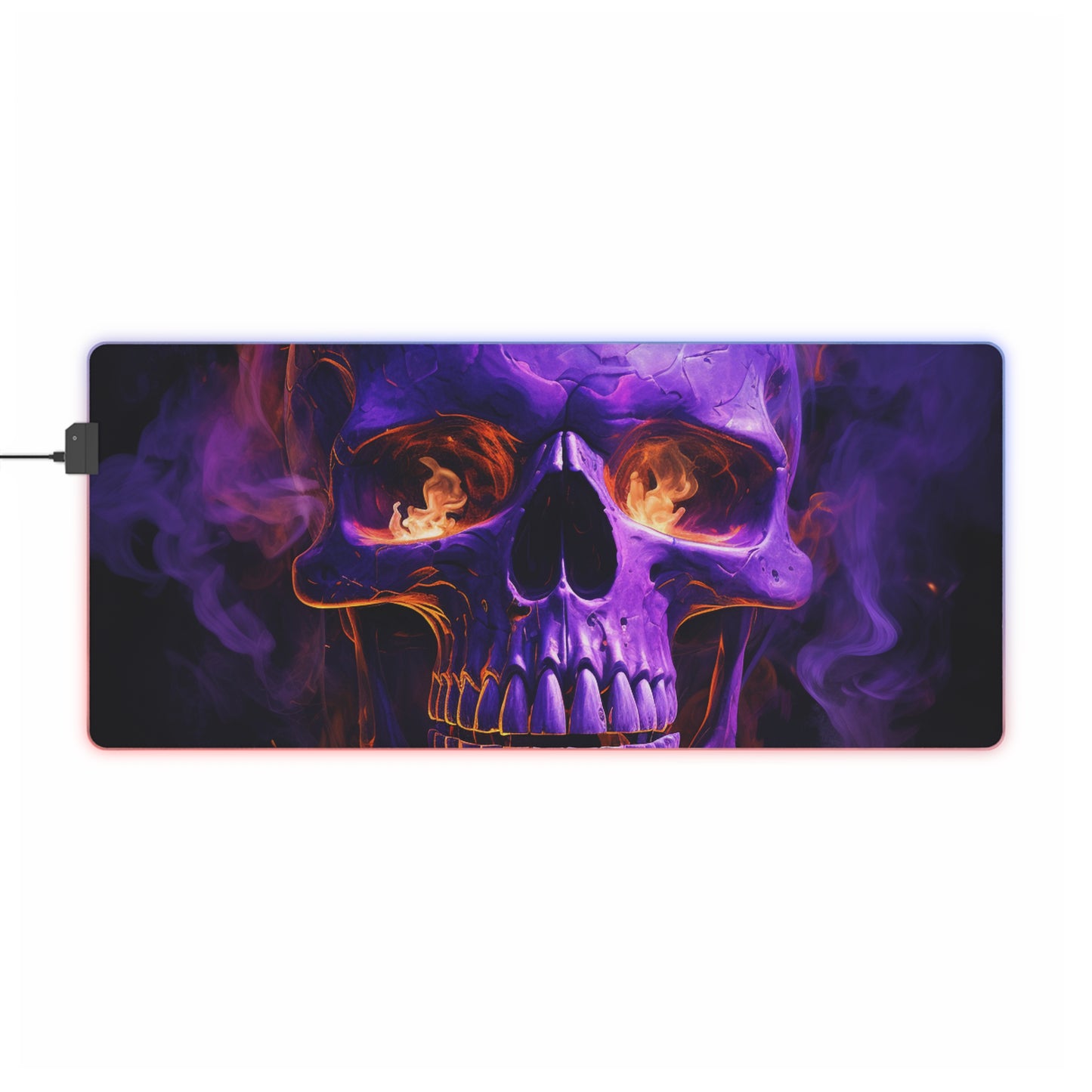 LED Gaming Mouse Pad Skull Flames 1