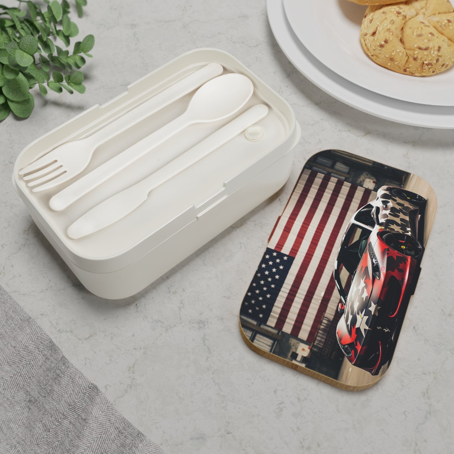 Bento Lunch Box American Flag Farrari 1