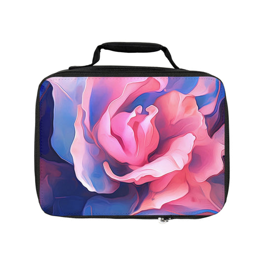 Lunch Bag Pink & Blue Tulip Rose 1
