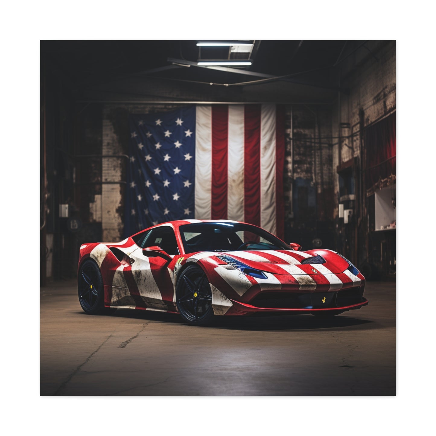 Canvas Gallery Wraps American Flag Farrari 2