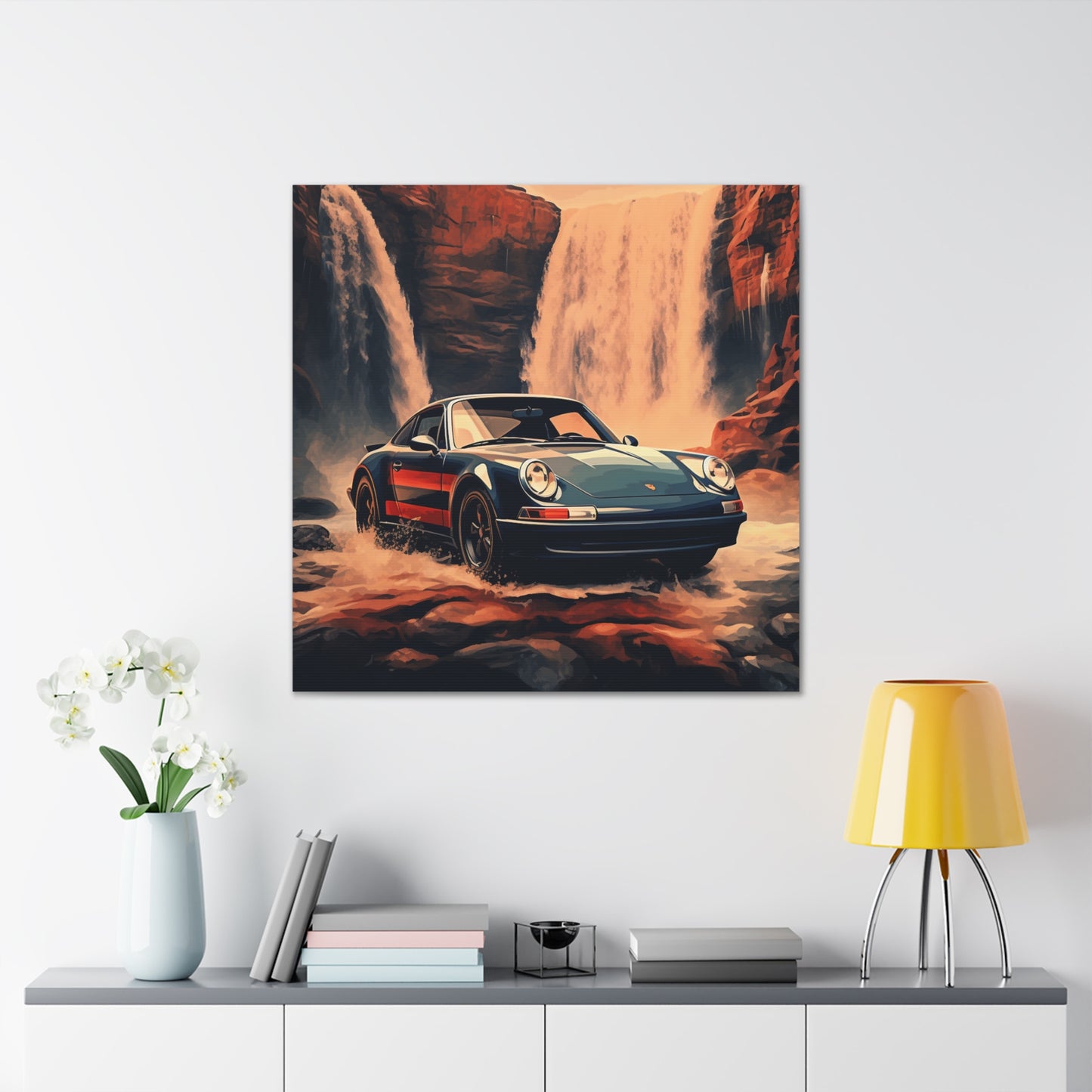 Canvas Gallery Wraps American Flag Porsche Abstract 3