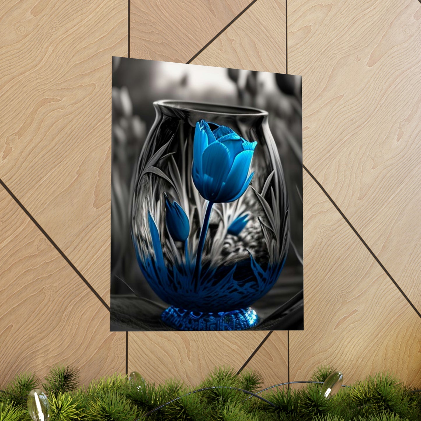 Premium Matte Vertical Posters Tulip Blue 3