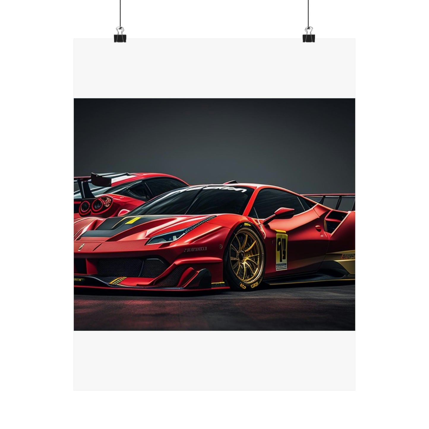 Premium Matte Vertical Posters Ferrari Red 3