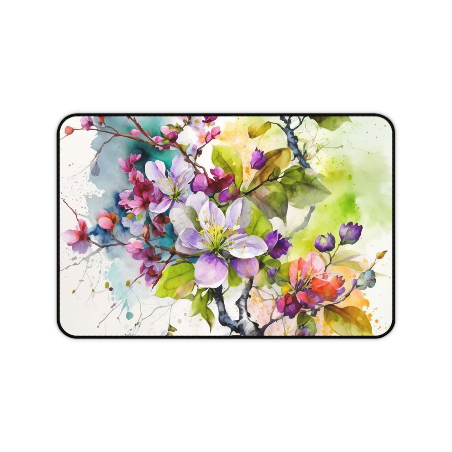 Desk Mat Mother Nature Bright Spring Colors Realistic Watercolor 4