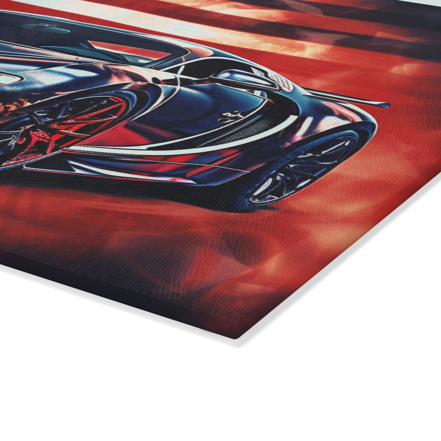 Glass Cutting Board Abstract American Flag Background Bugatti 4