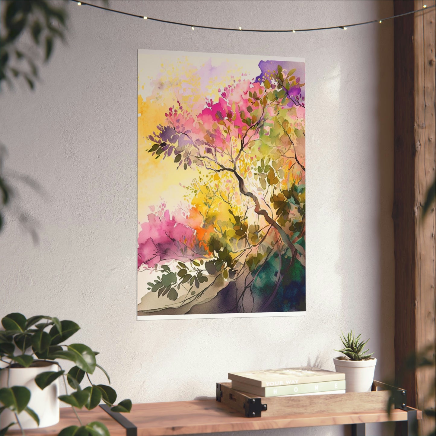 Premium Matte Vertical Posters Mother Nature Bright Spring Colors Realistic Watercolor 2