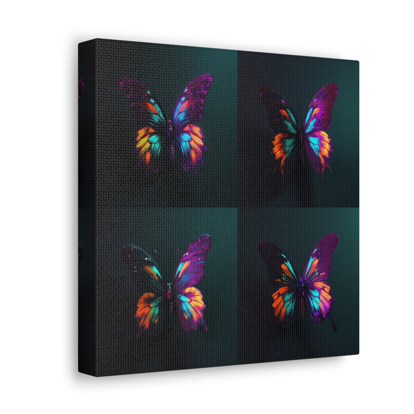 Canvas Gallery Wraps Hyper Colorful Butterfly Purple 5