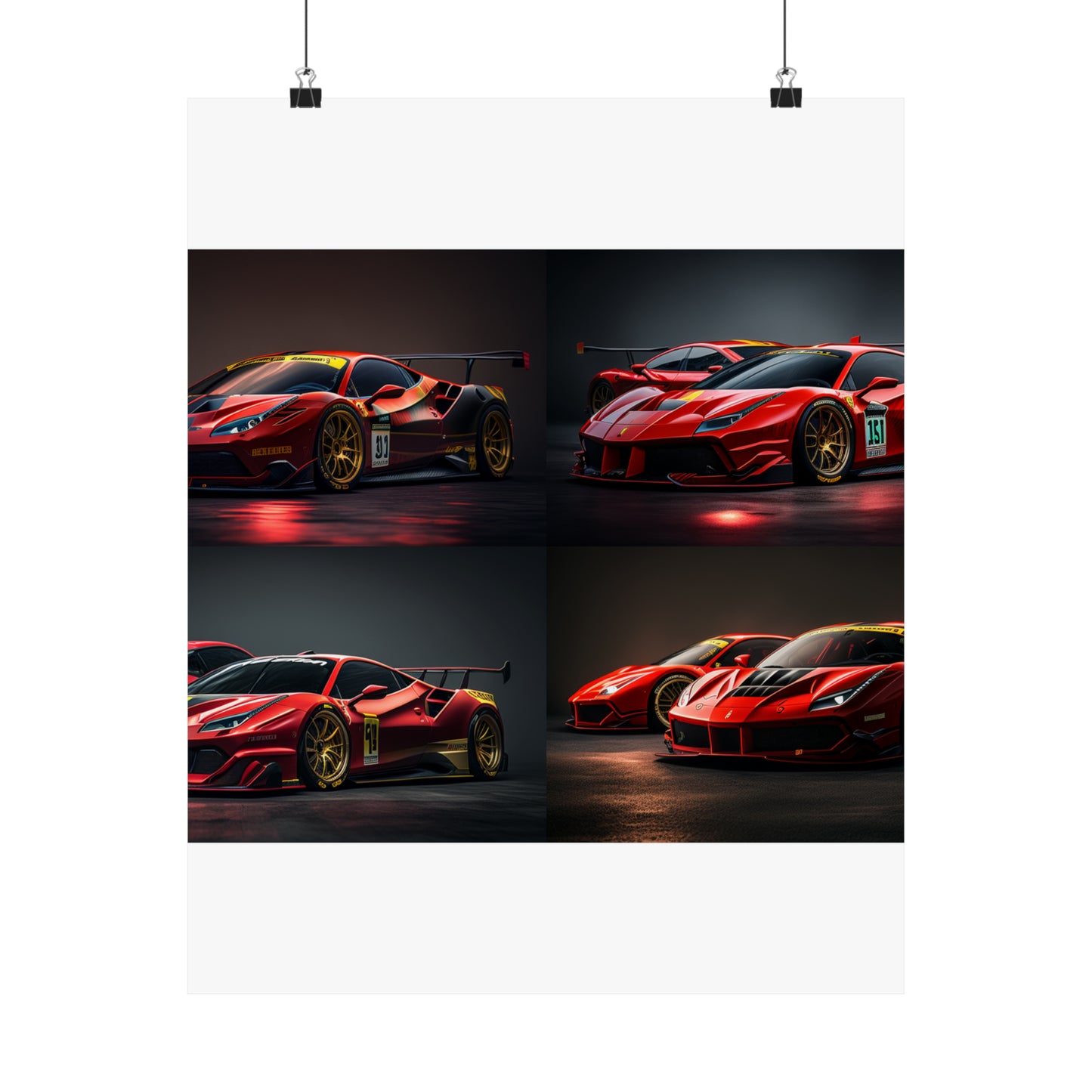 Premium Matte Vertical Posters Ferrari Red 5