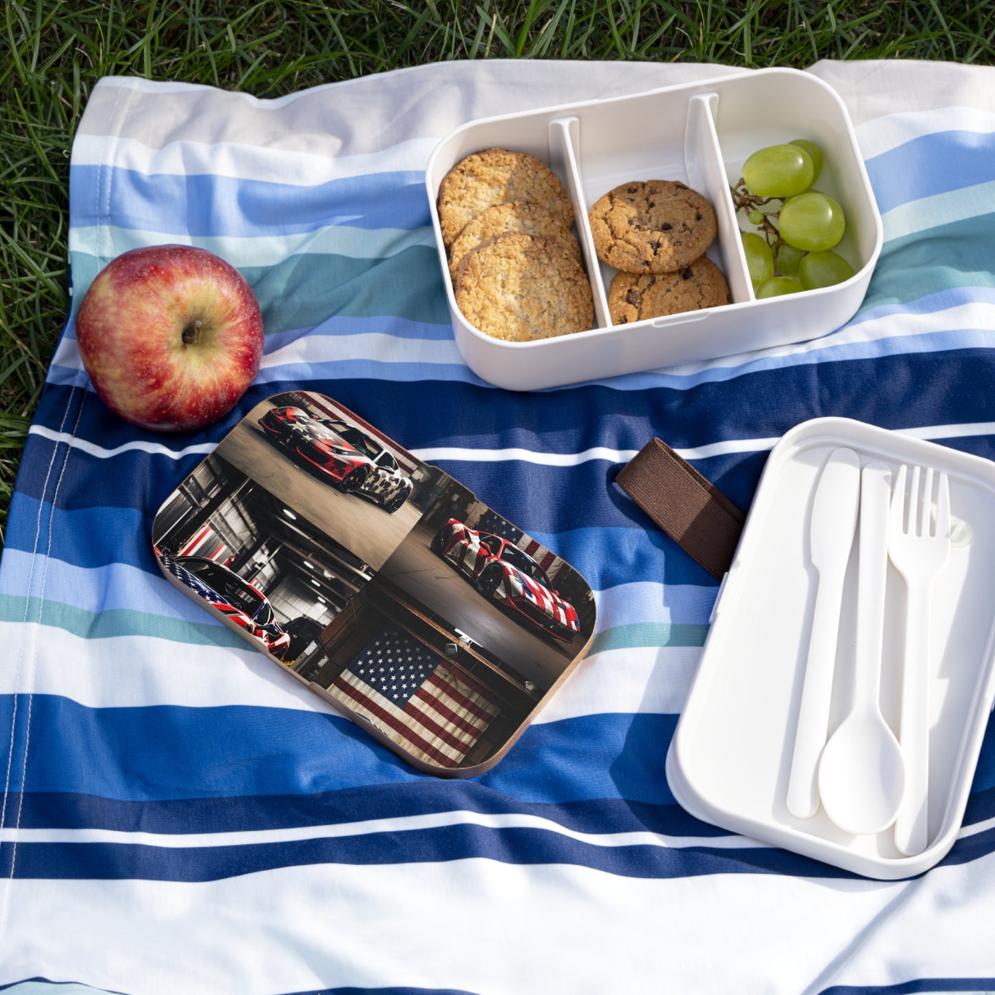 Bento Lunch Box American Flag Farrari 5