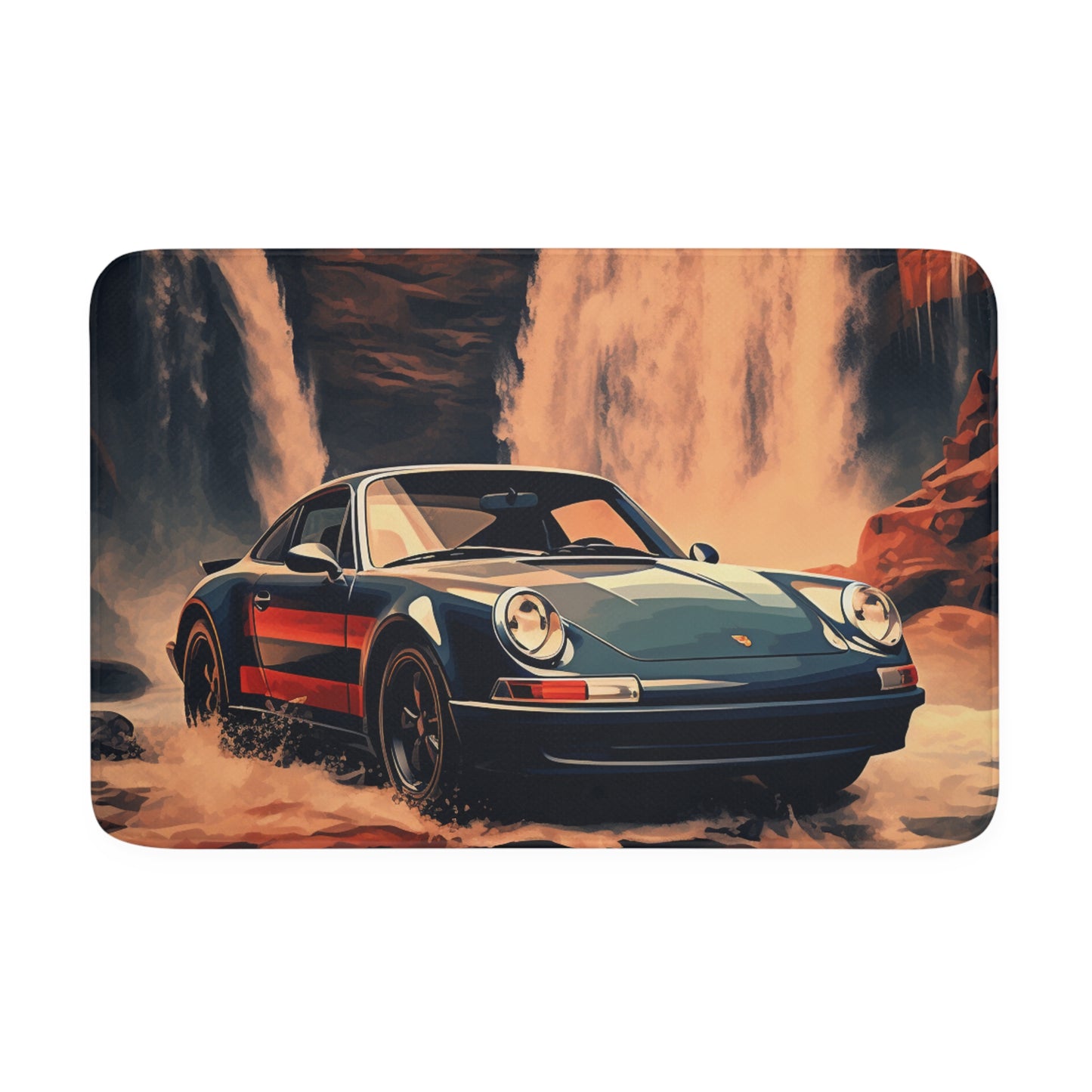 Memory Foam Bath Mat American Flag Porsche Abstract 3