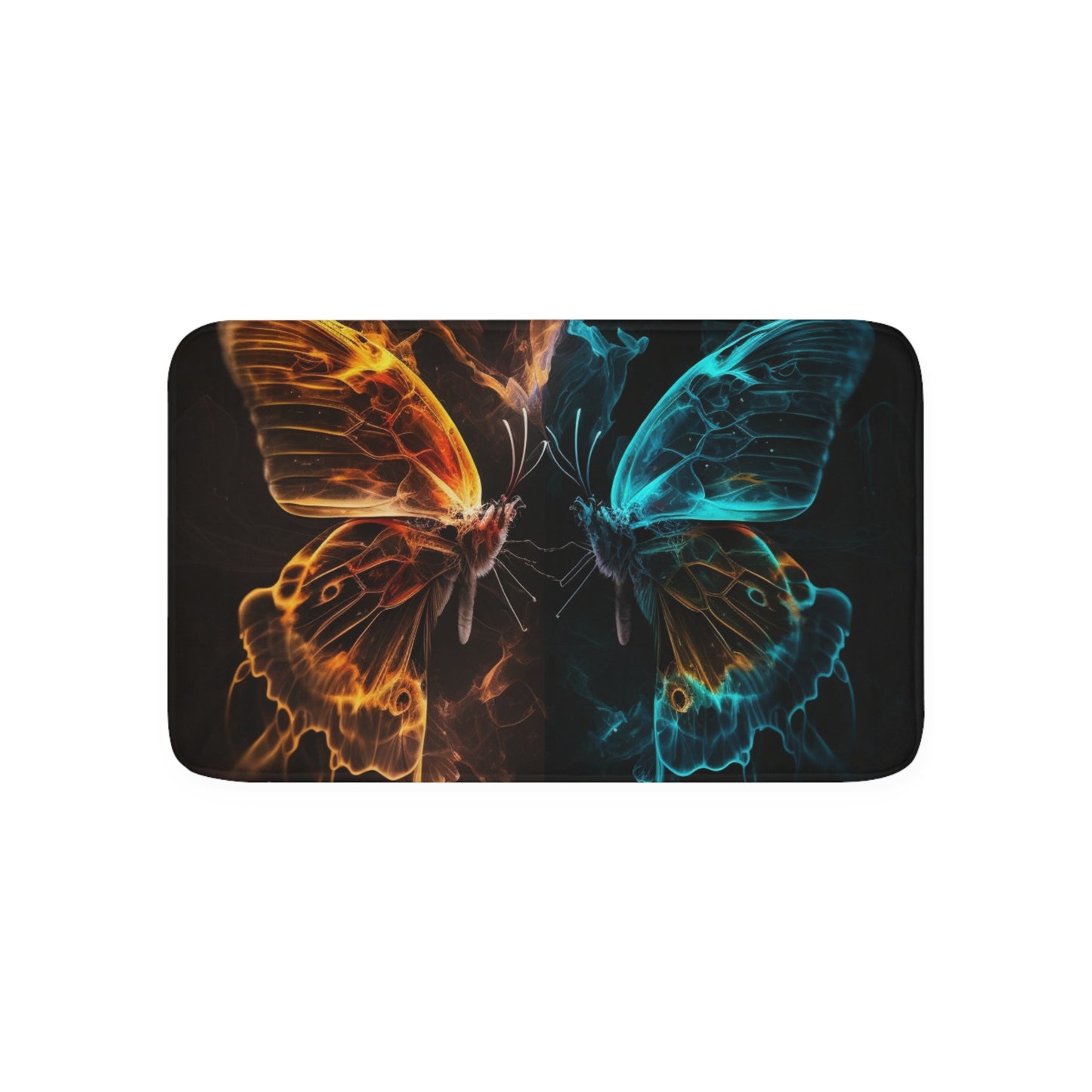 Memory Foam Bath Mat Kiss Neon Butterfly 6