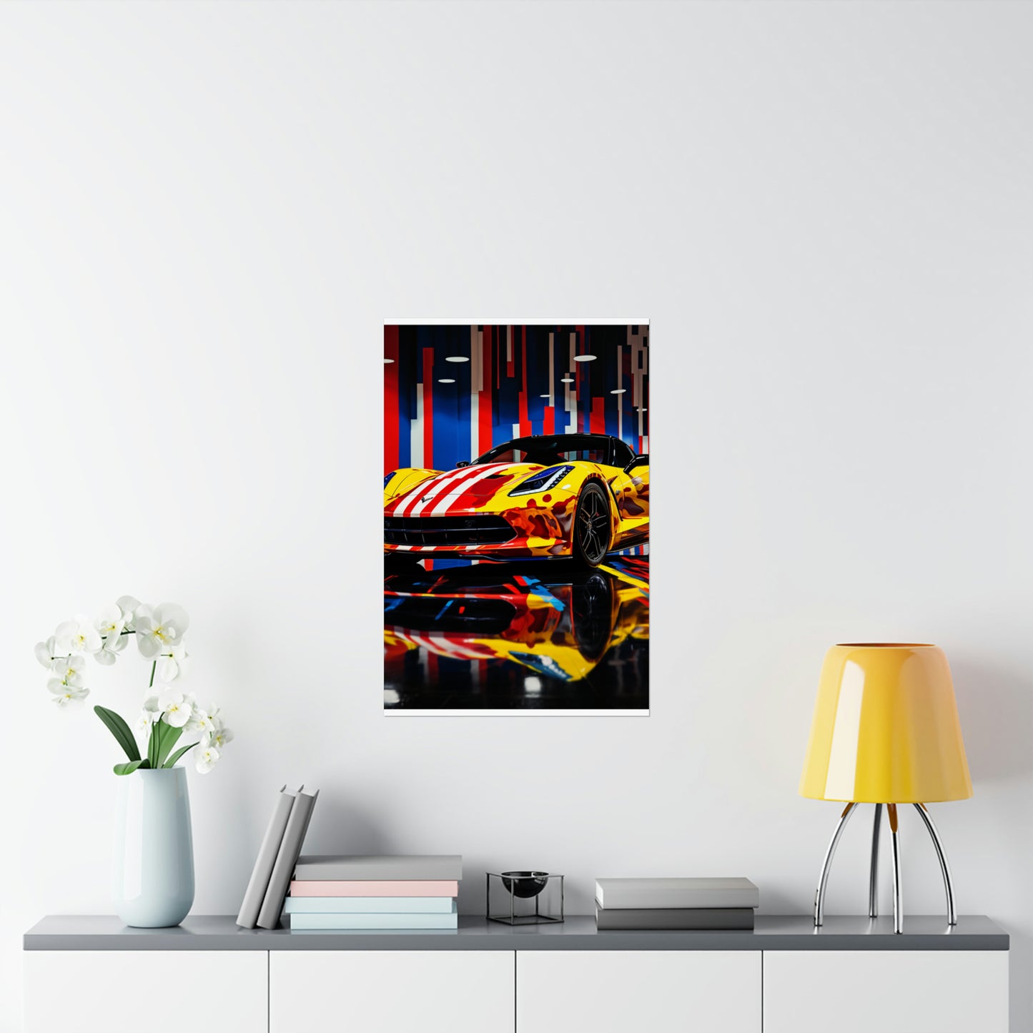 Premium Matte Vertical Posters Macro Flag Ferrari 4