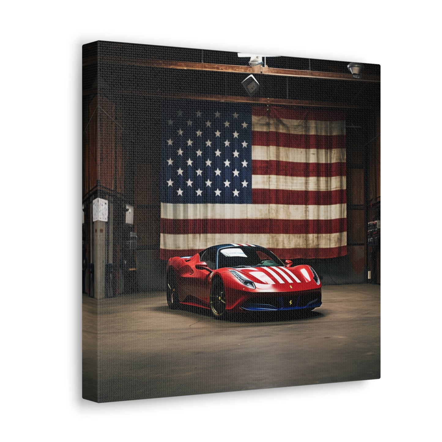 Canvas Gallery Wraps American Flag Farrari 4