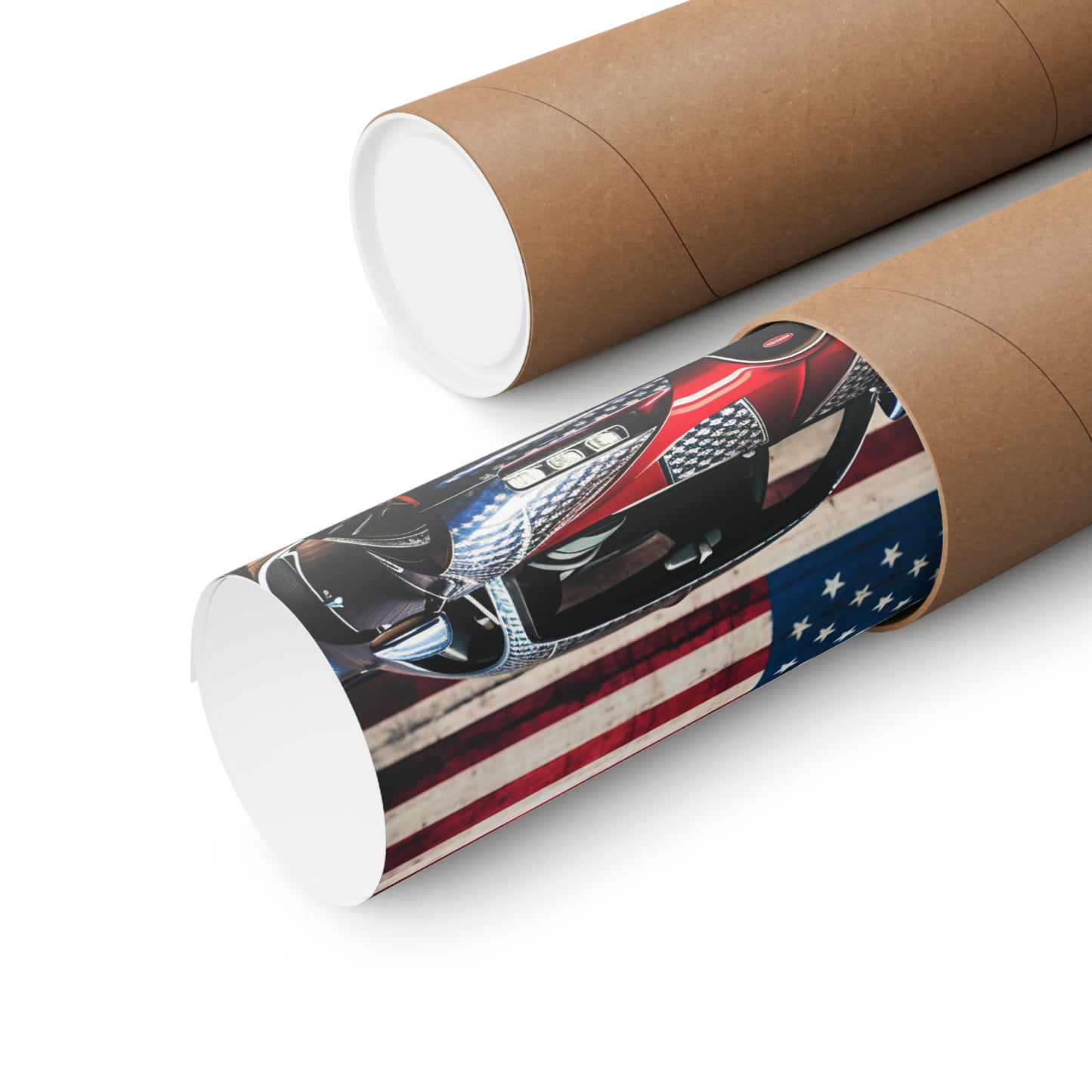 Premium Matte Vertical Posters Bugatti American Flag 1