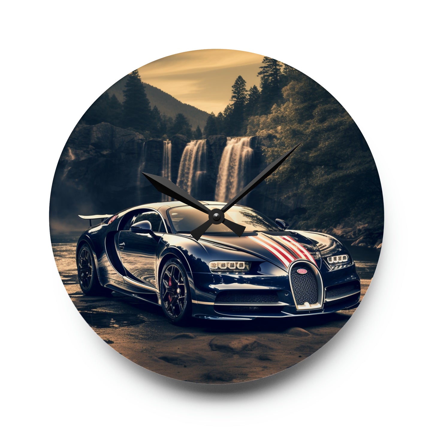 Acrylic Wall Clock Bugatti Waterfall 2
