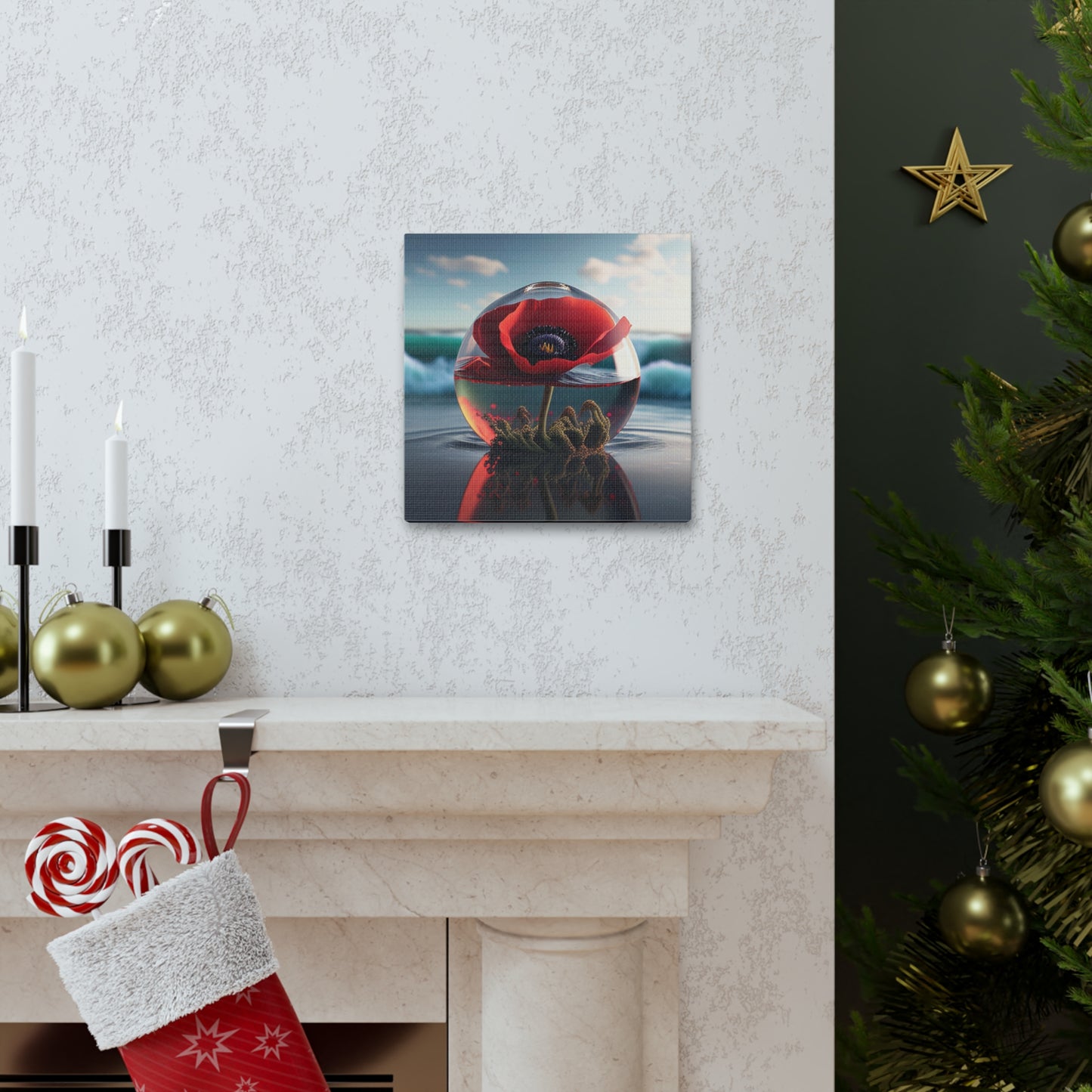 Canvas Gallery Wraps Red Anemone in a Vase 4
