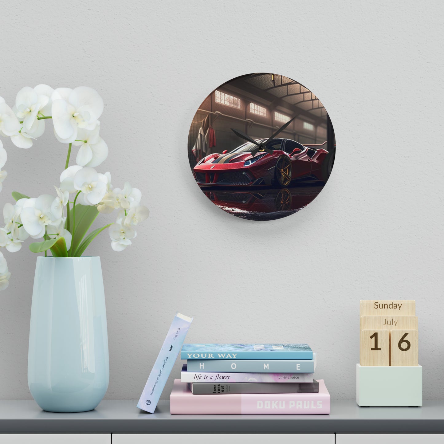 Acrylic Wall Clock Ferrari Hyper 4