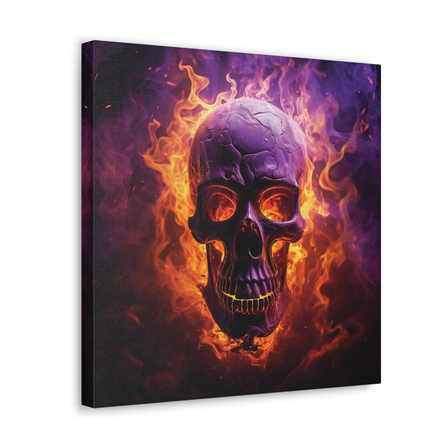 Canvas Gallery Wraps Skull Flames 3